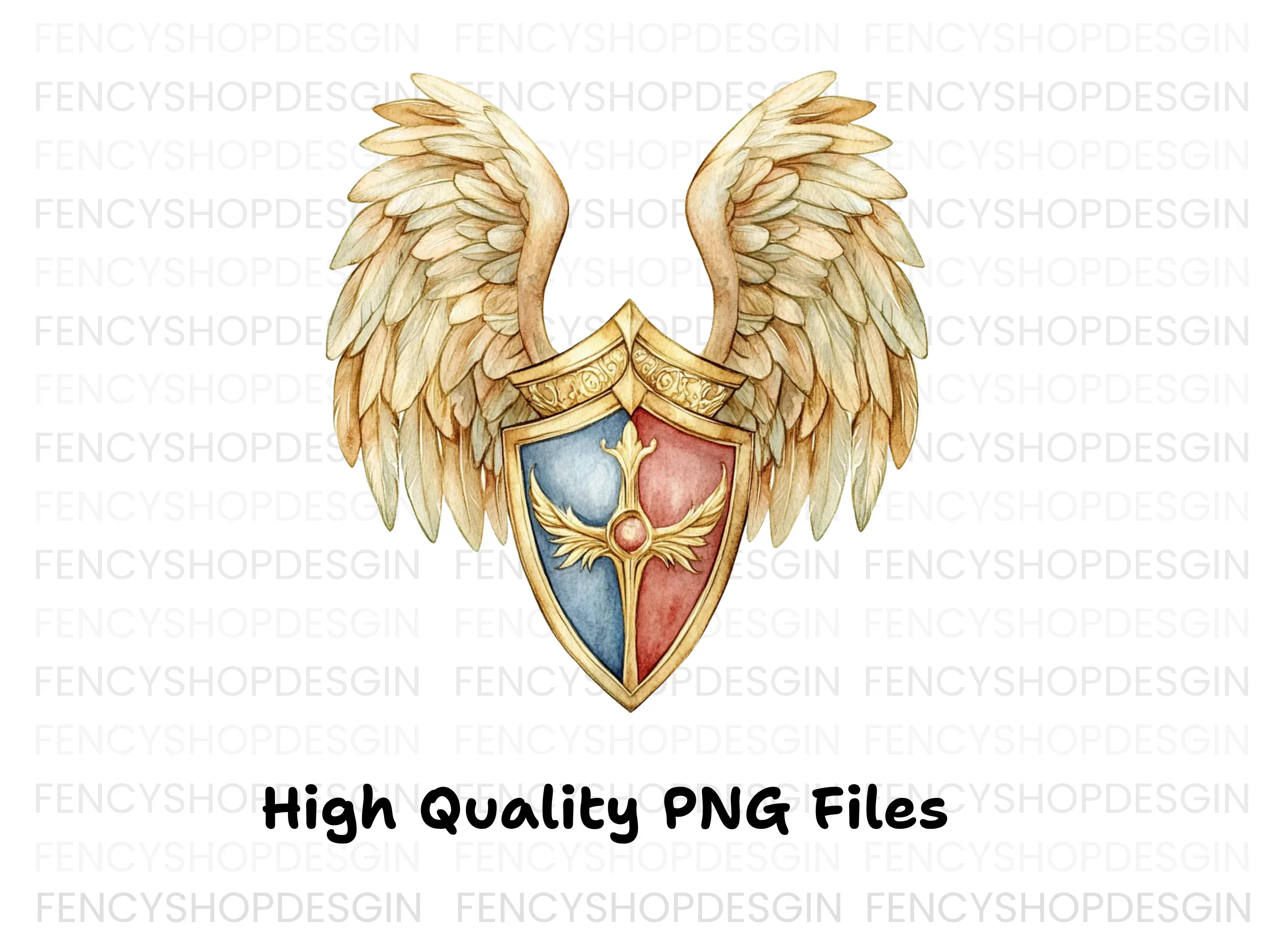 Golden Winged Shields Clipart Bundle - Image 2