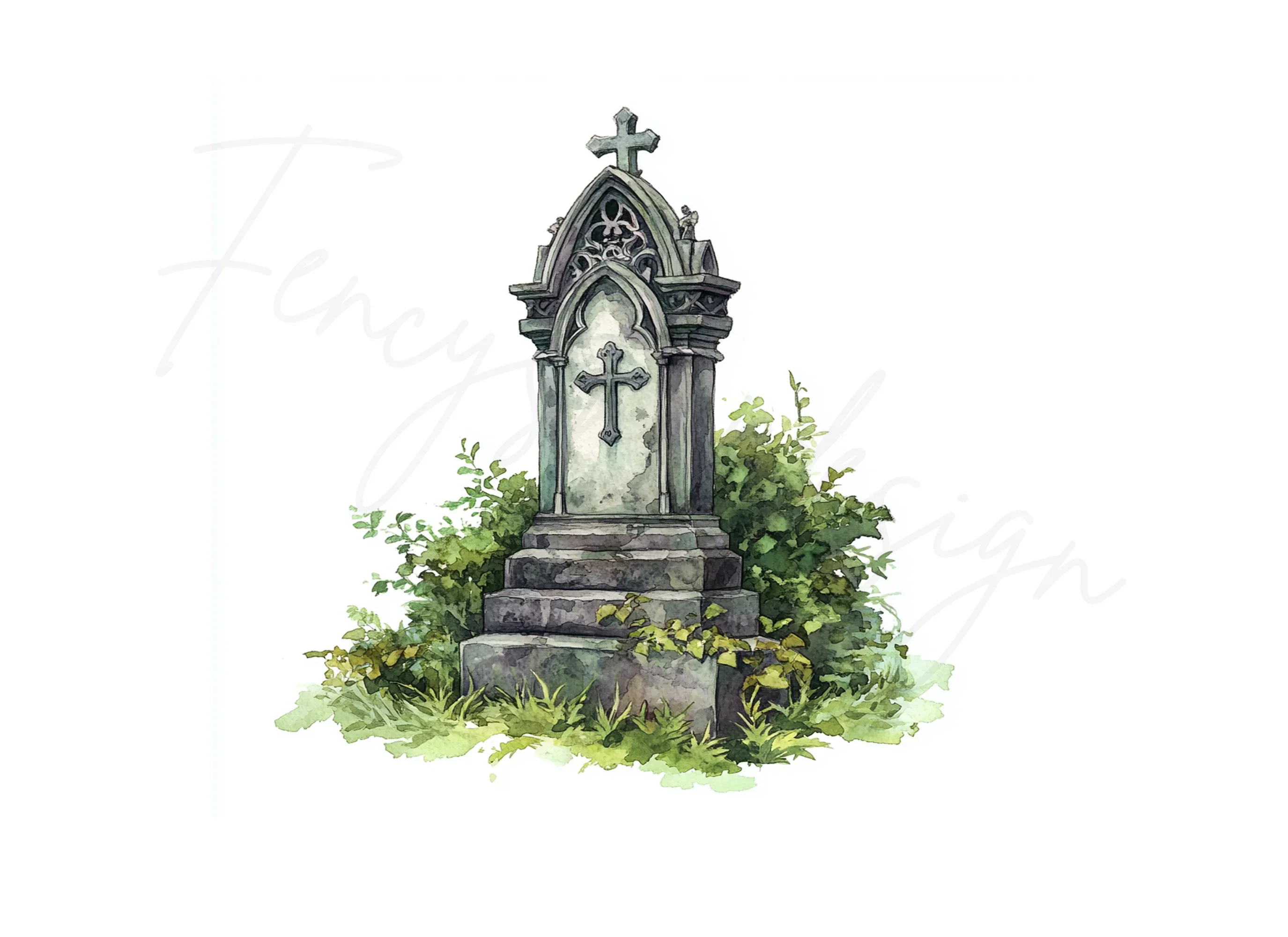 Gothic Gravestones Clipart Bundle - Image 3