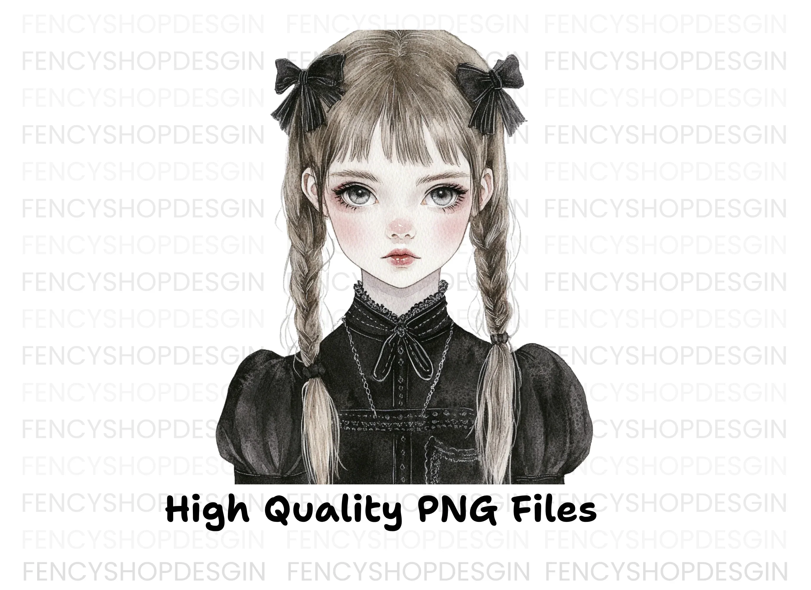 Gothic Lolita Girl Clipart Bundle - Image 3