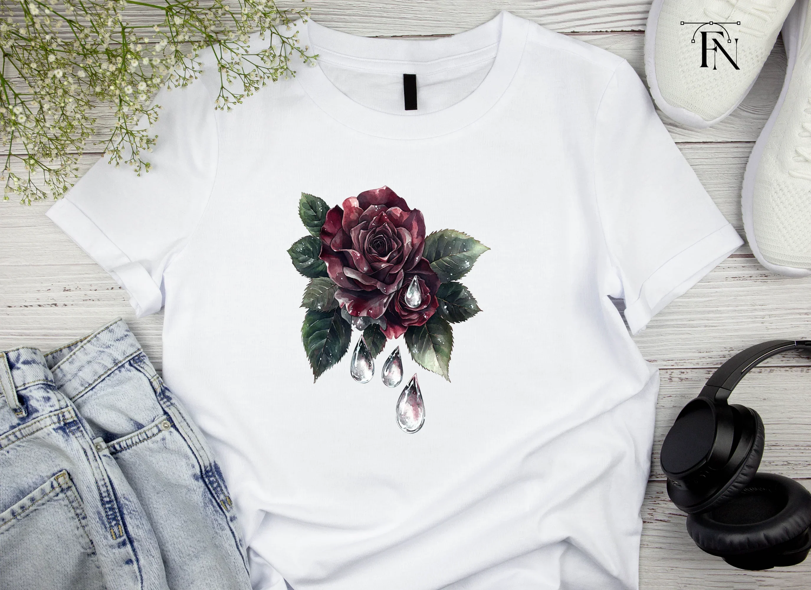 Gothic Roses Diamonds Clipart Bundle - Image 4