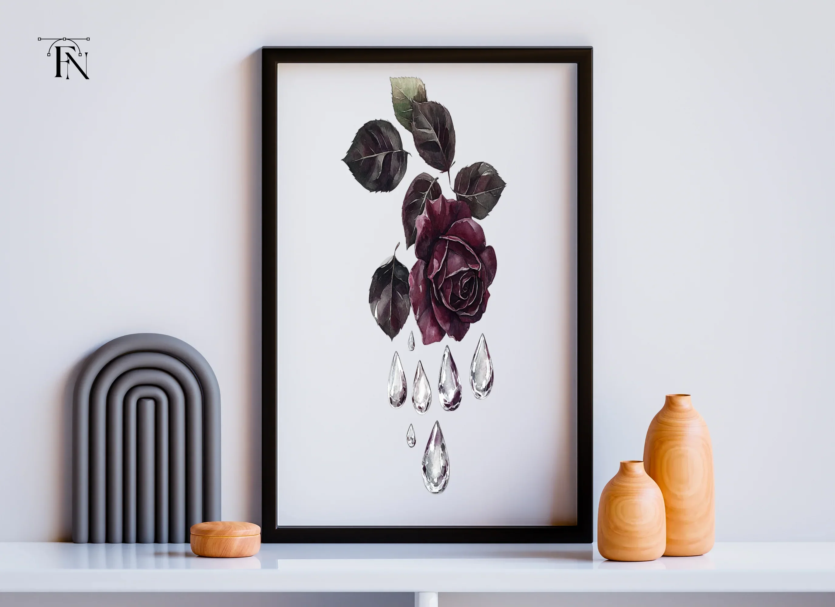 Gothic Roses Diamonds Clipart Bundle - Image 6