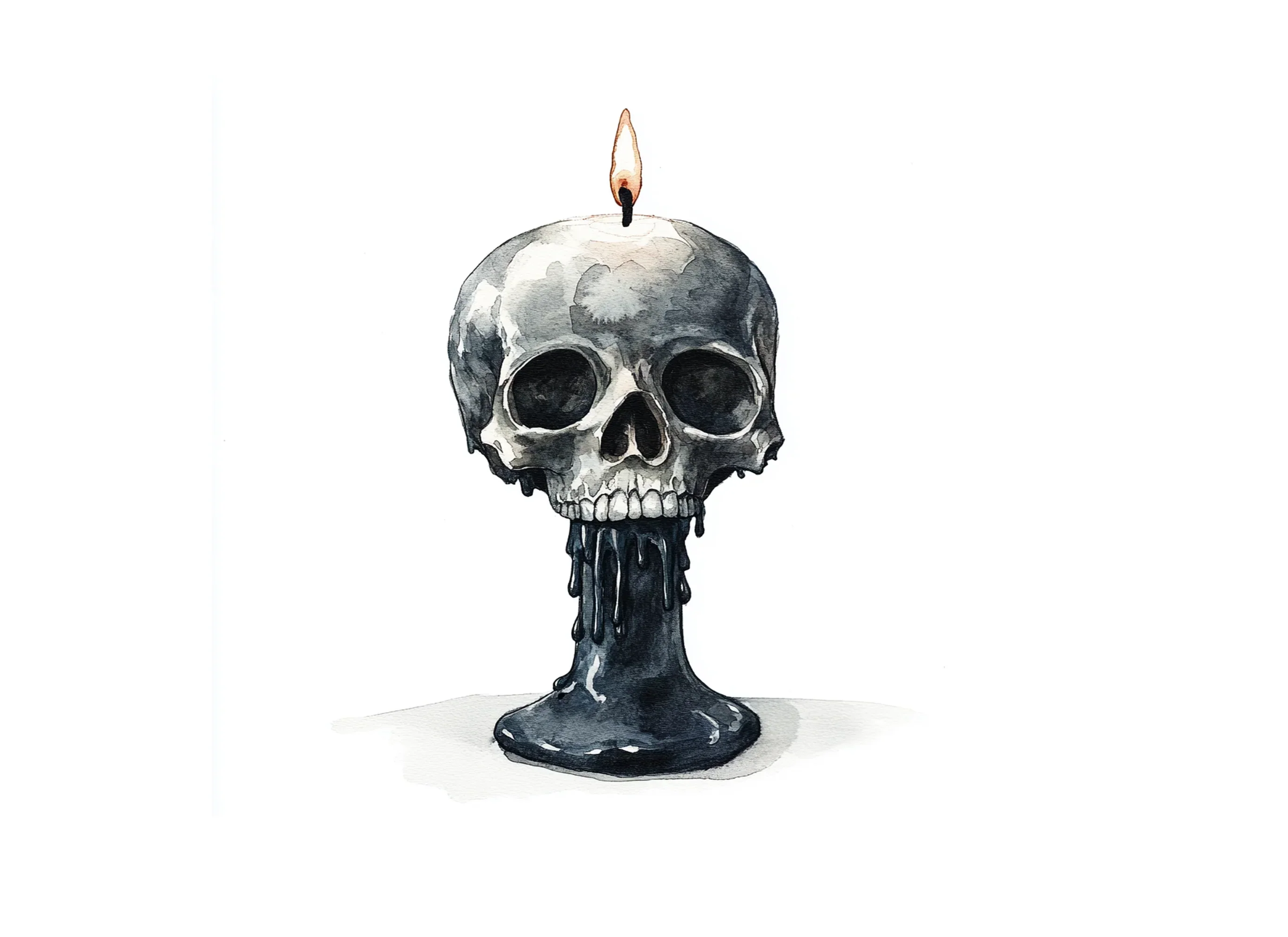 Gothic Skull Candle Clipart Bundle - Image 3