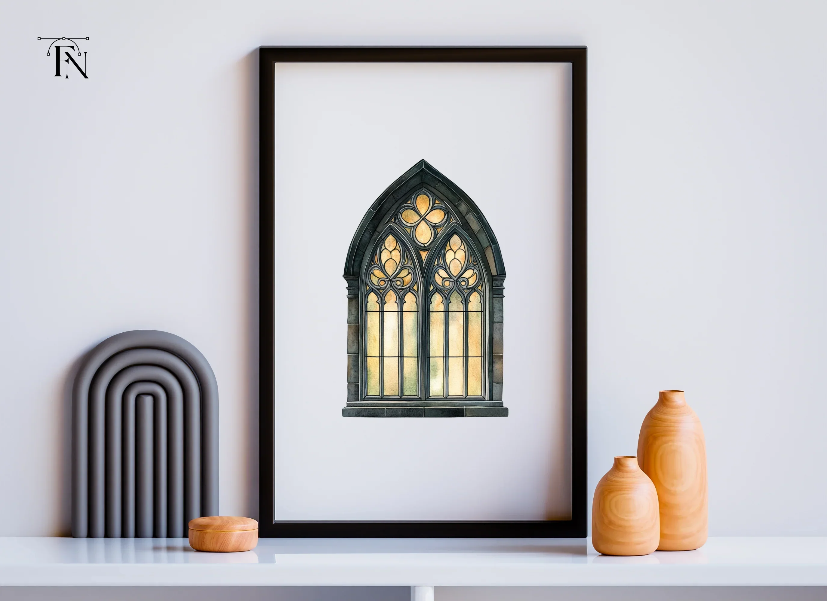 Gothic Stained Glass Window Clipart Bundle - Image 6