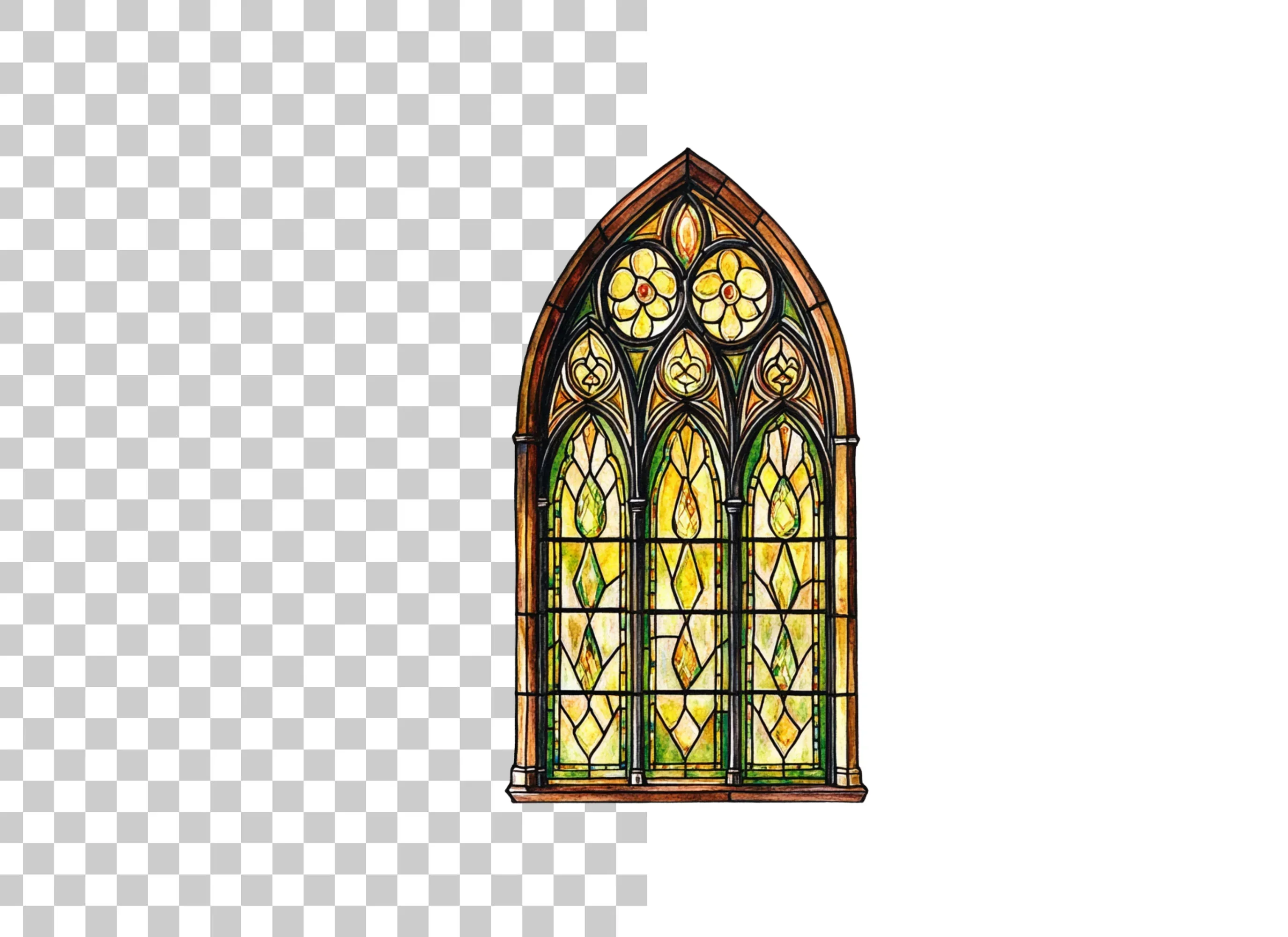 Gothic Stained Glass Window Clipart Bundle - Image 2