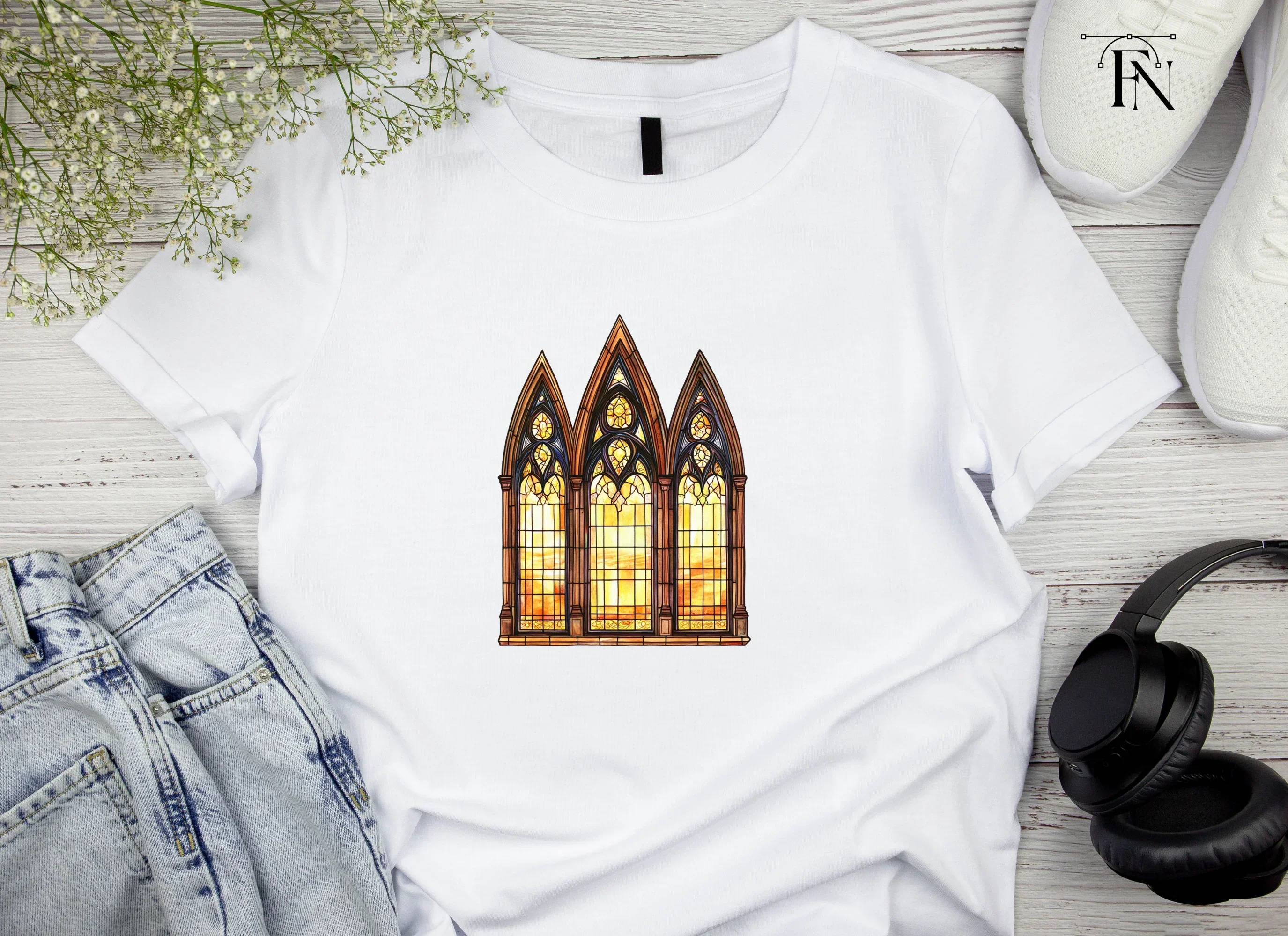 Gothic Stained Glass Window Clipart Bundle - Image 4