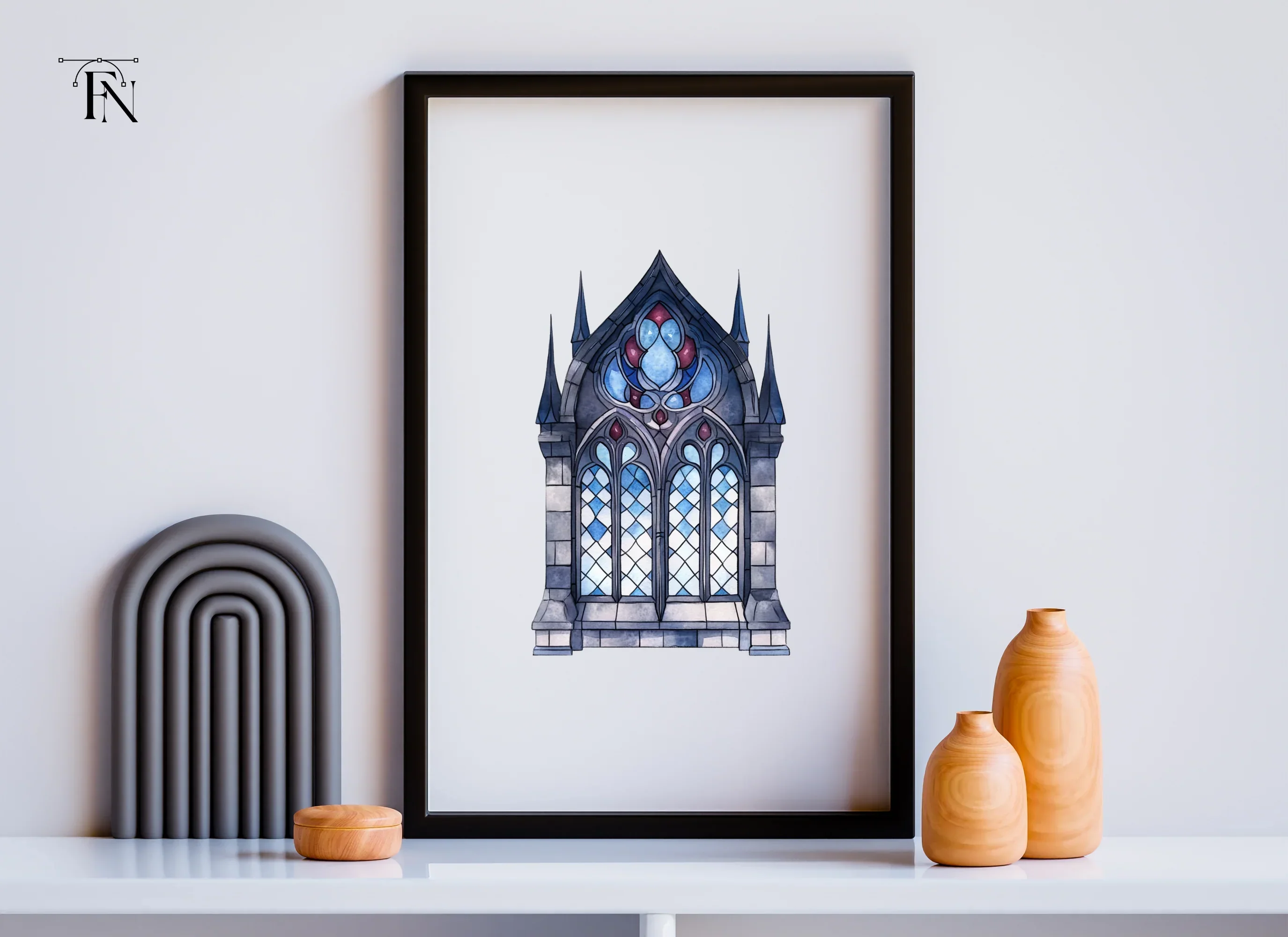 Gothic Stained Glass Window Clipart Bundle - Image 6