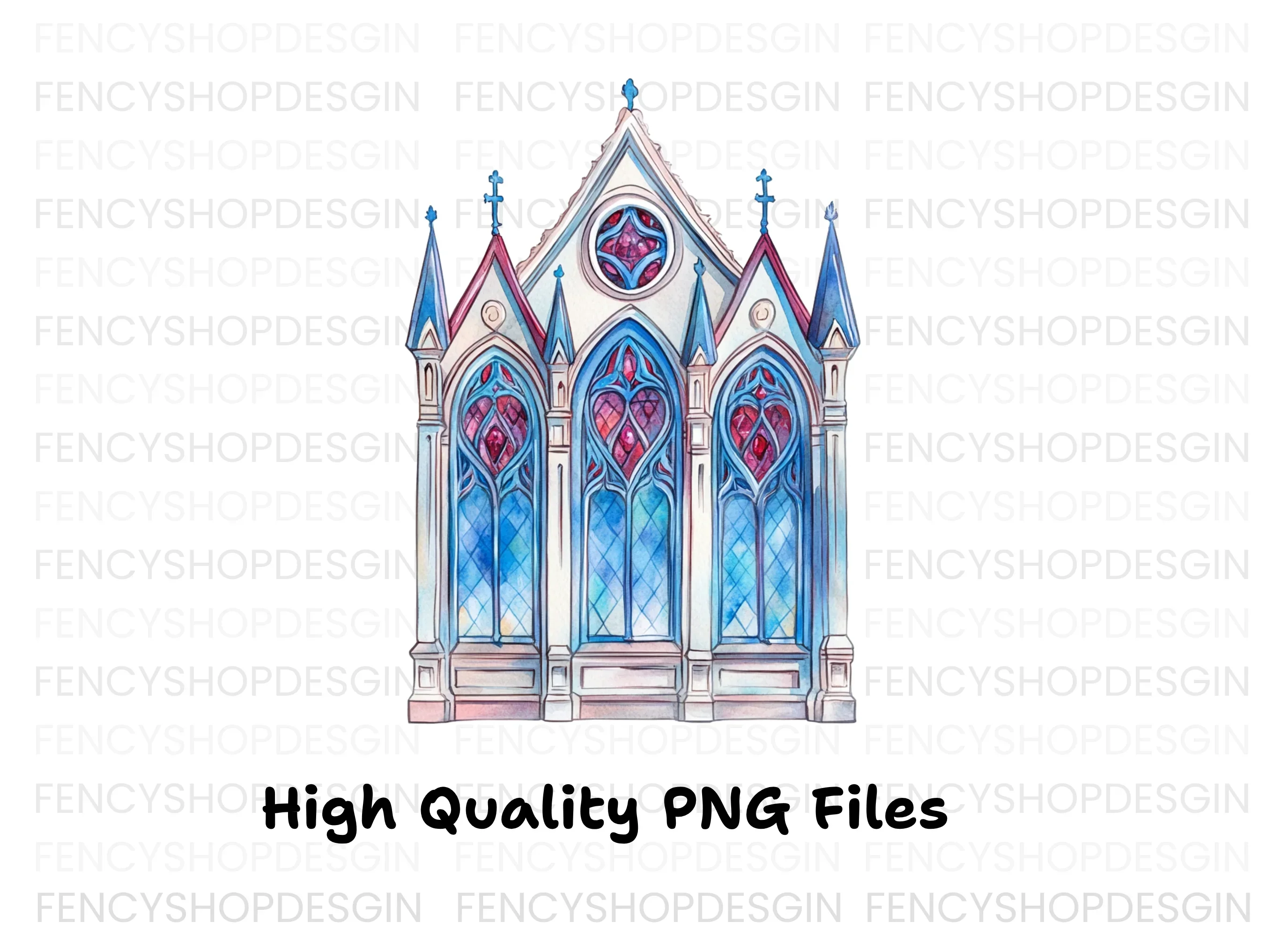Gothic Stained Glass Windows Clipart Bundle - Image 2