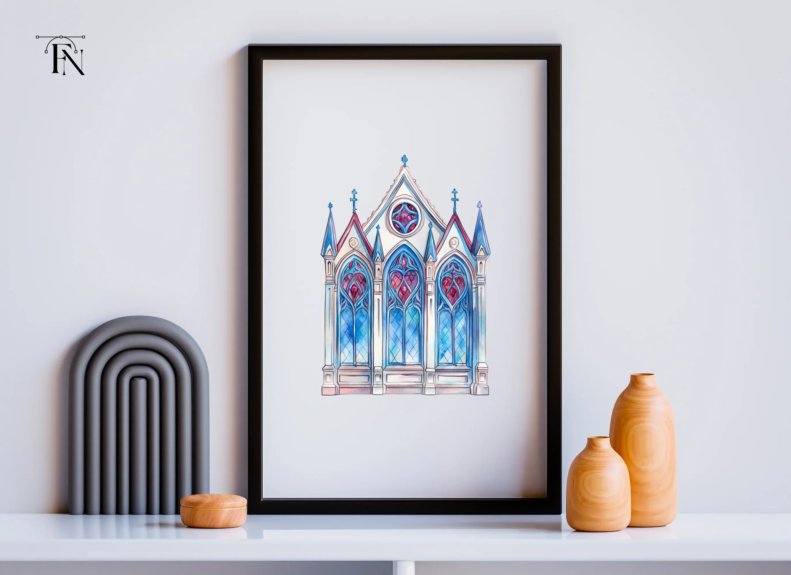 Gothic Stained Glass Windows Clipart Bundle - Image 4