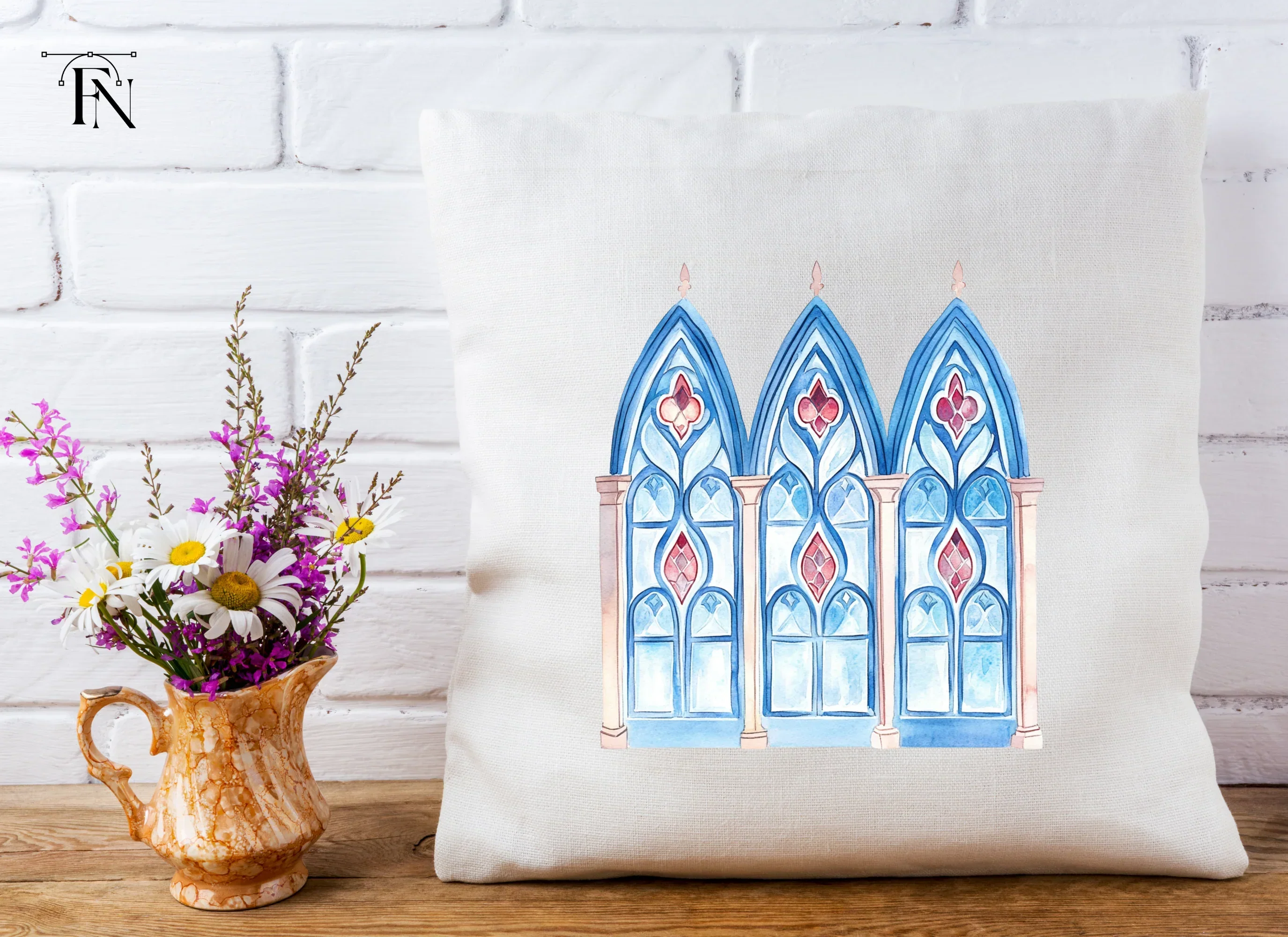 Gothic Stained Glass Windows Clipart Bundle - Image 5