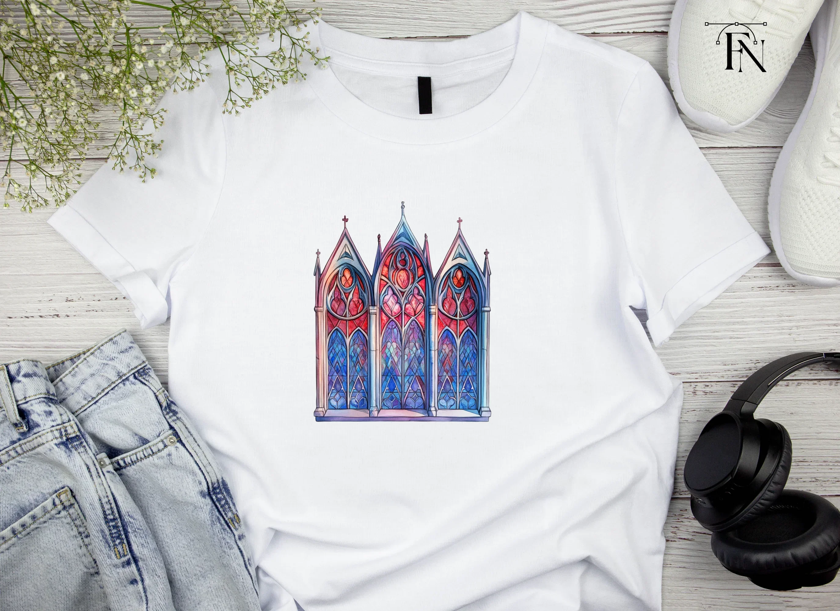 Gothic Stained Glass Windows Clipart Bundle - Image 6