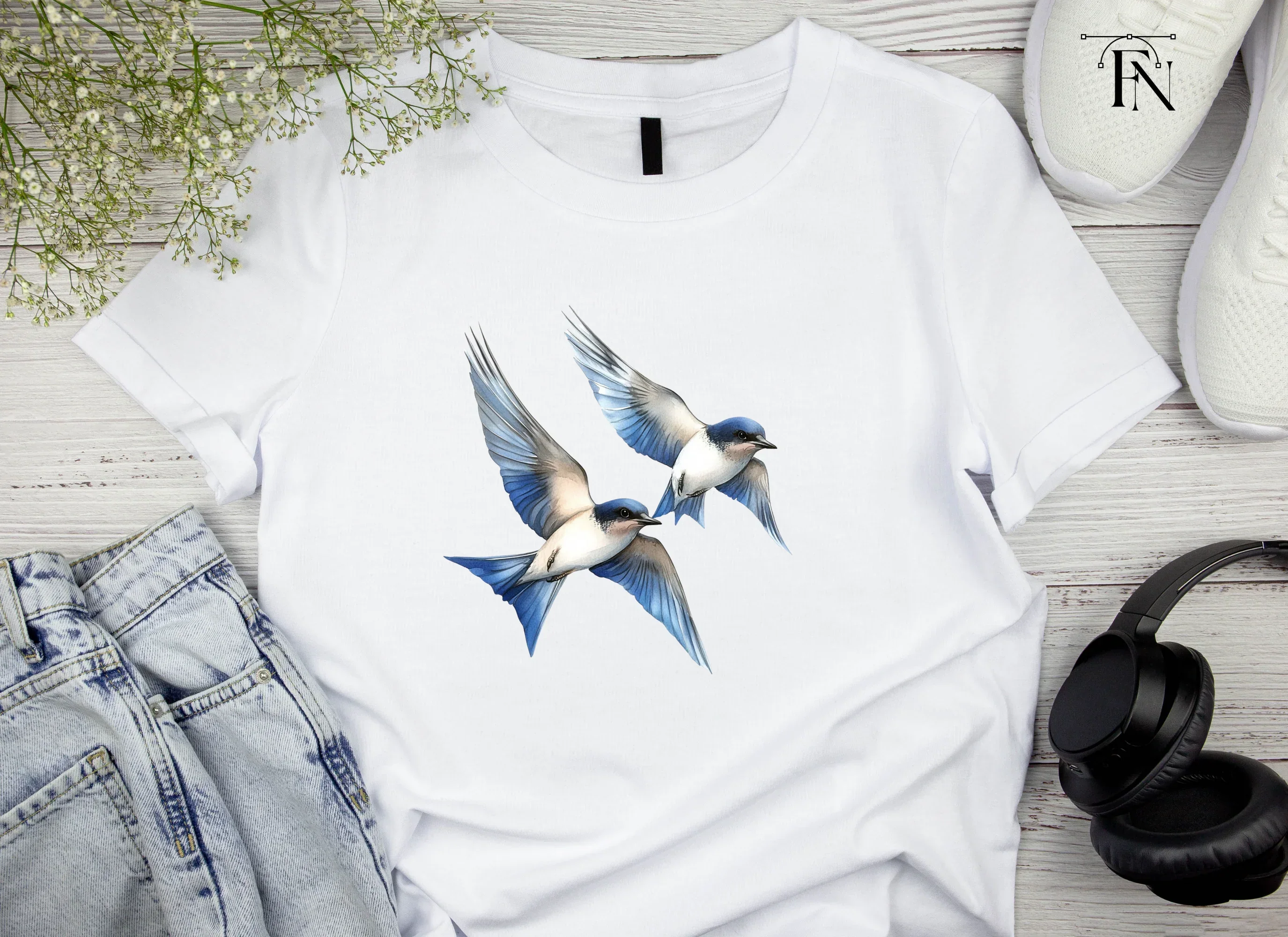 Graceful Blue Swallows Clipart Bundle - Image 5