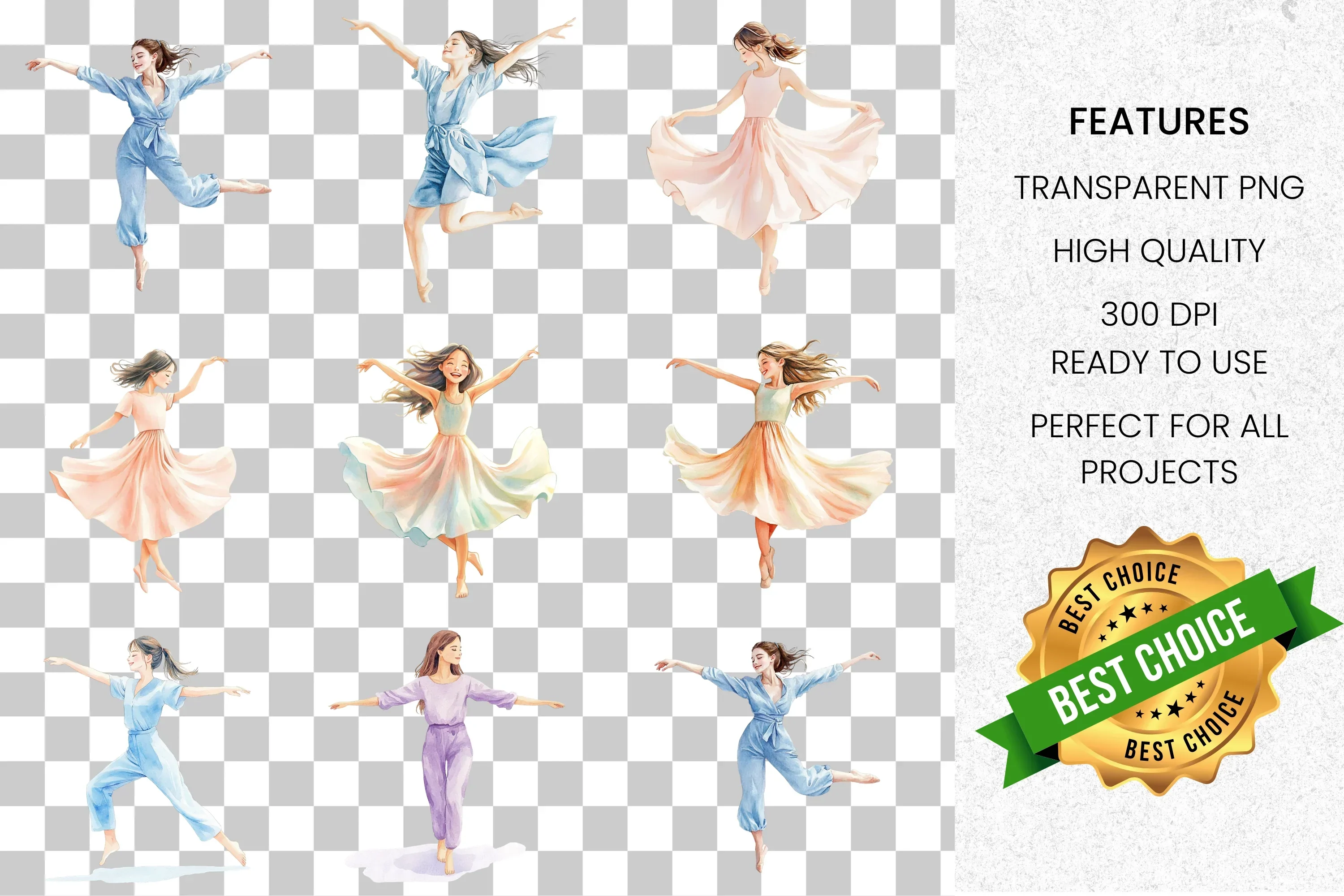 Graceful Dance Illustrations Clipart Bundle - Image 2