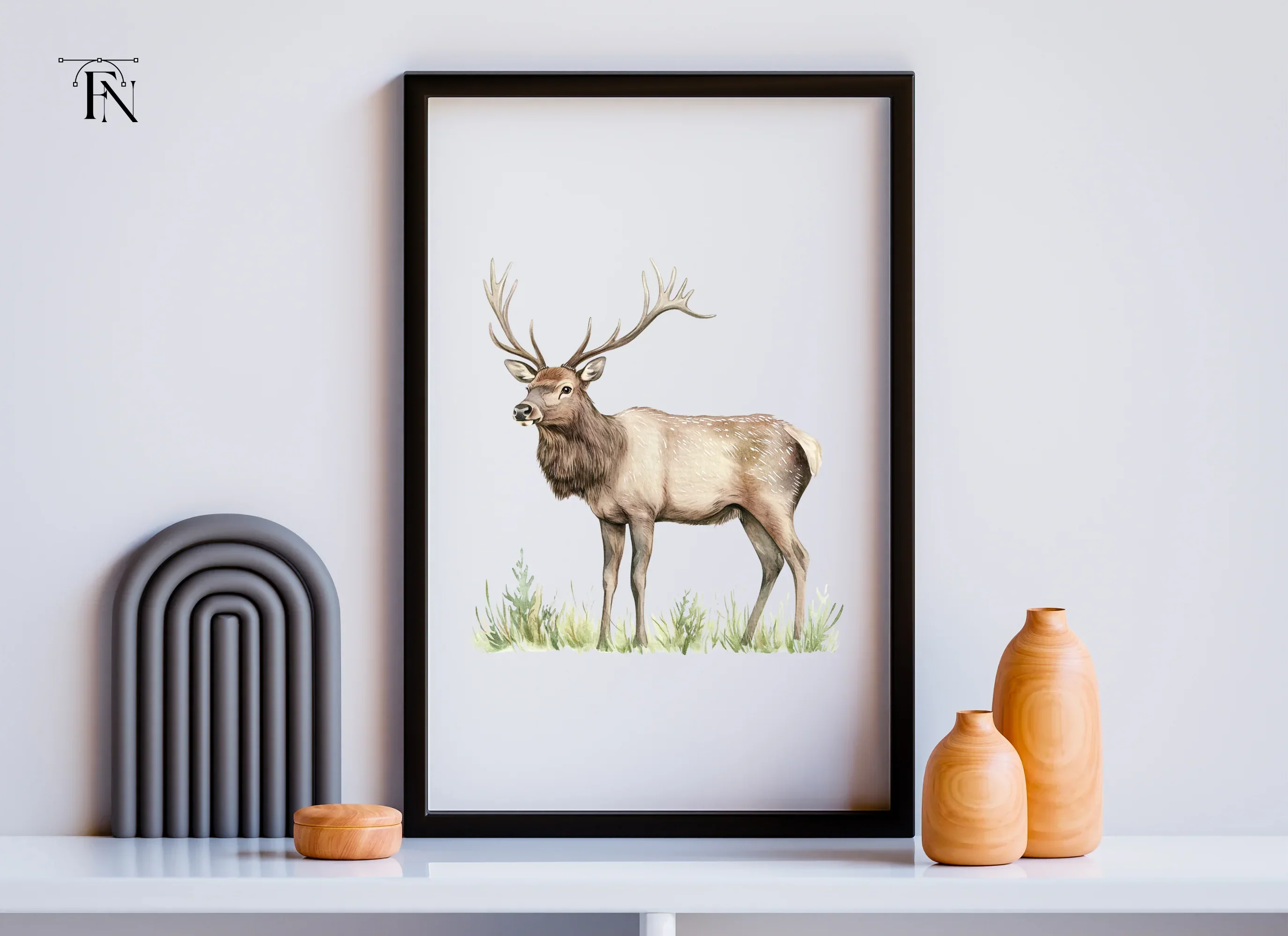 Graceful Elk Standing in Grass Clipart Bundle - Image 5