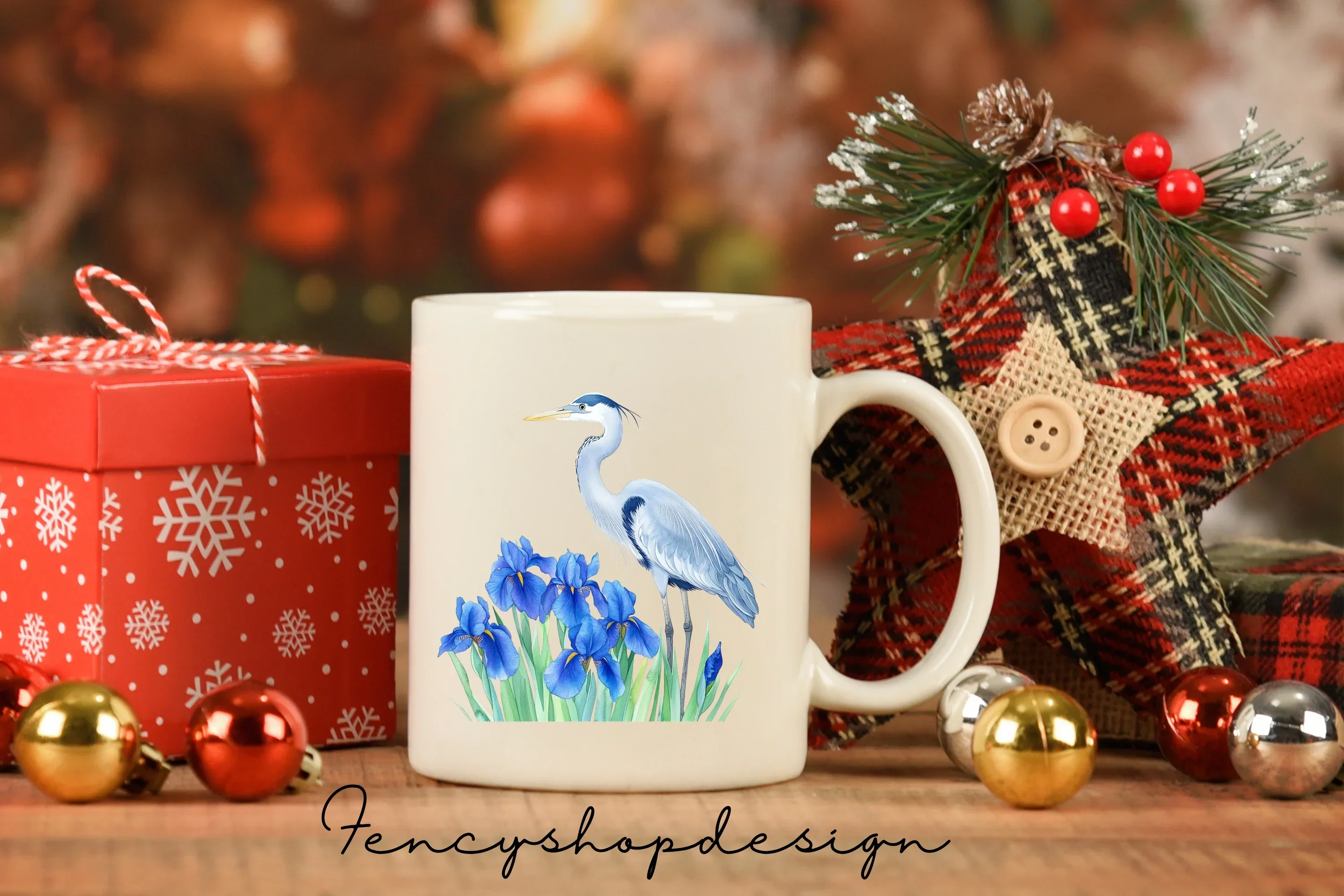 Graceful Heron and Iris Floral Clipart Bundle - Image 3