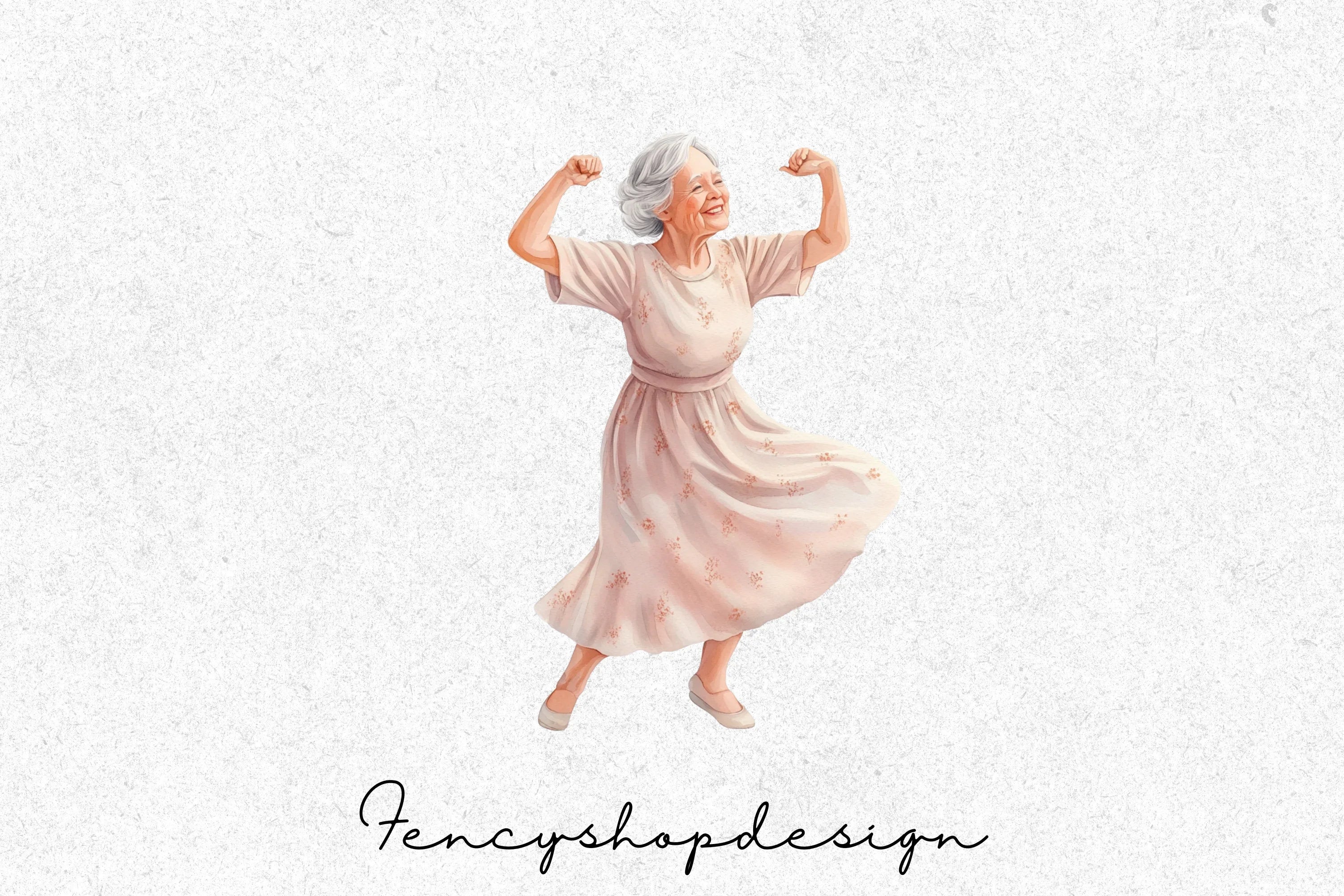 Graceful Senior Women Dancing Clipart Bundle - Image 2