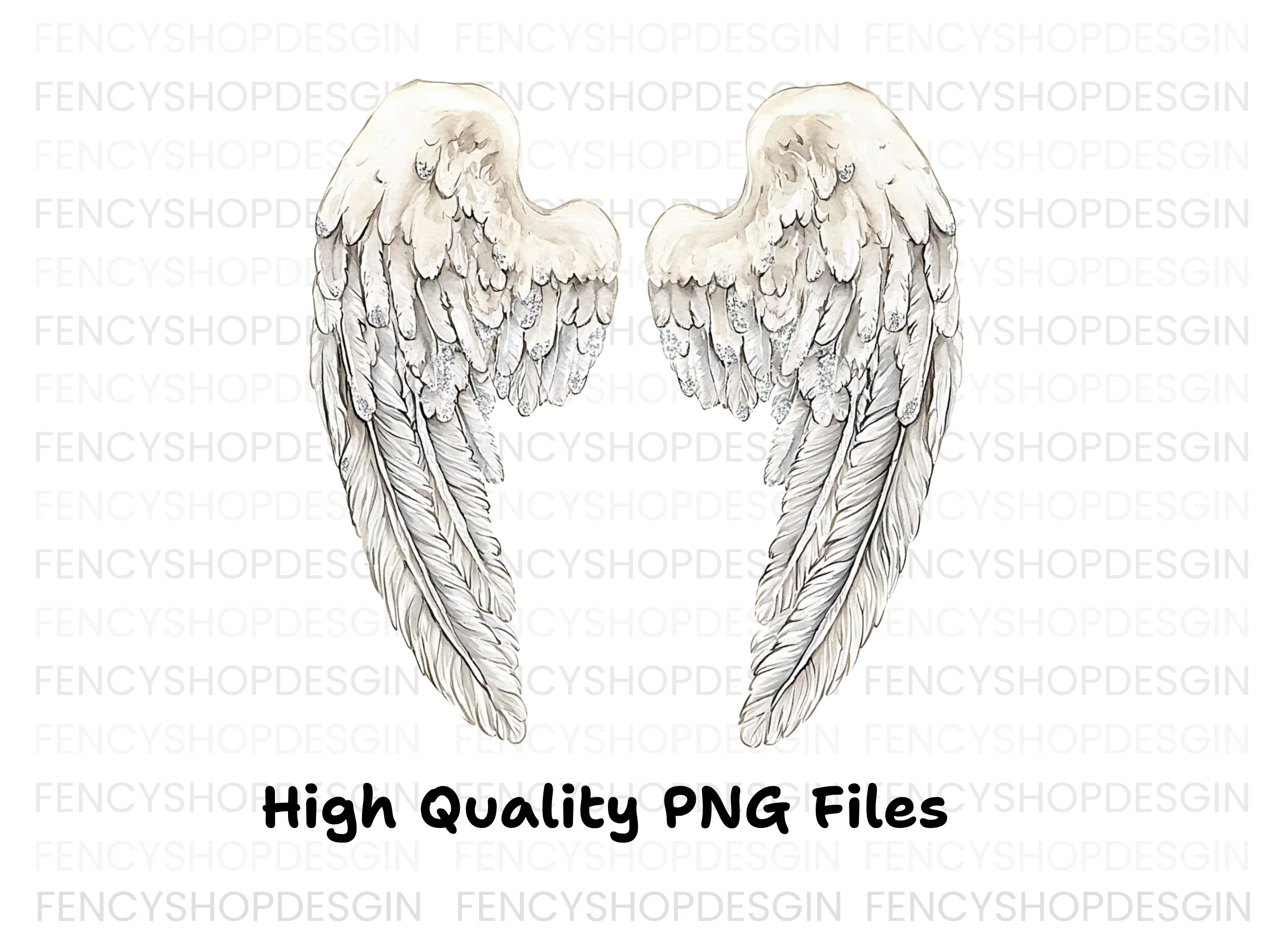Graceful White Feathered Wings Clipart Bundle - Image 2