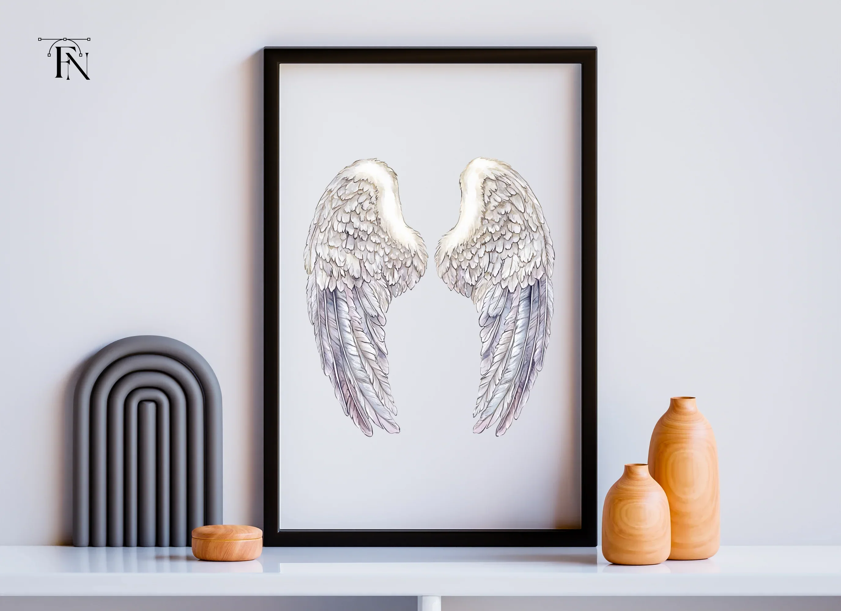 Graceful White Feathered Wings Clipart Bundle - Image 3