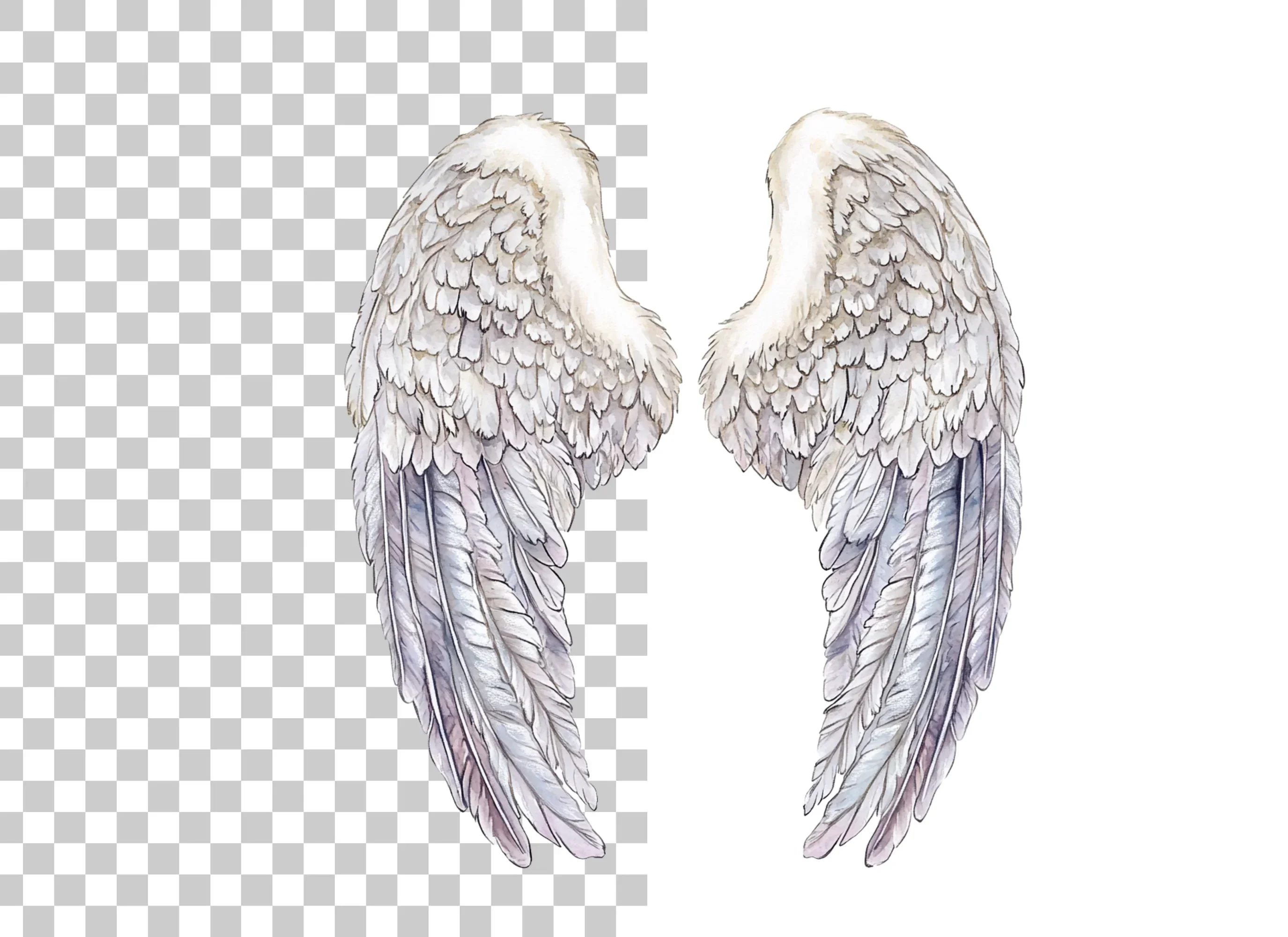 Graceful White Feathered Wings Clipart Bundle - Image 6
