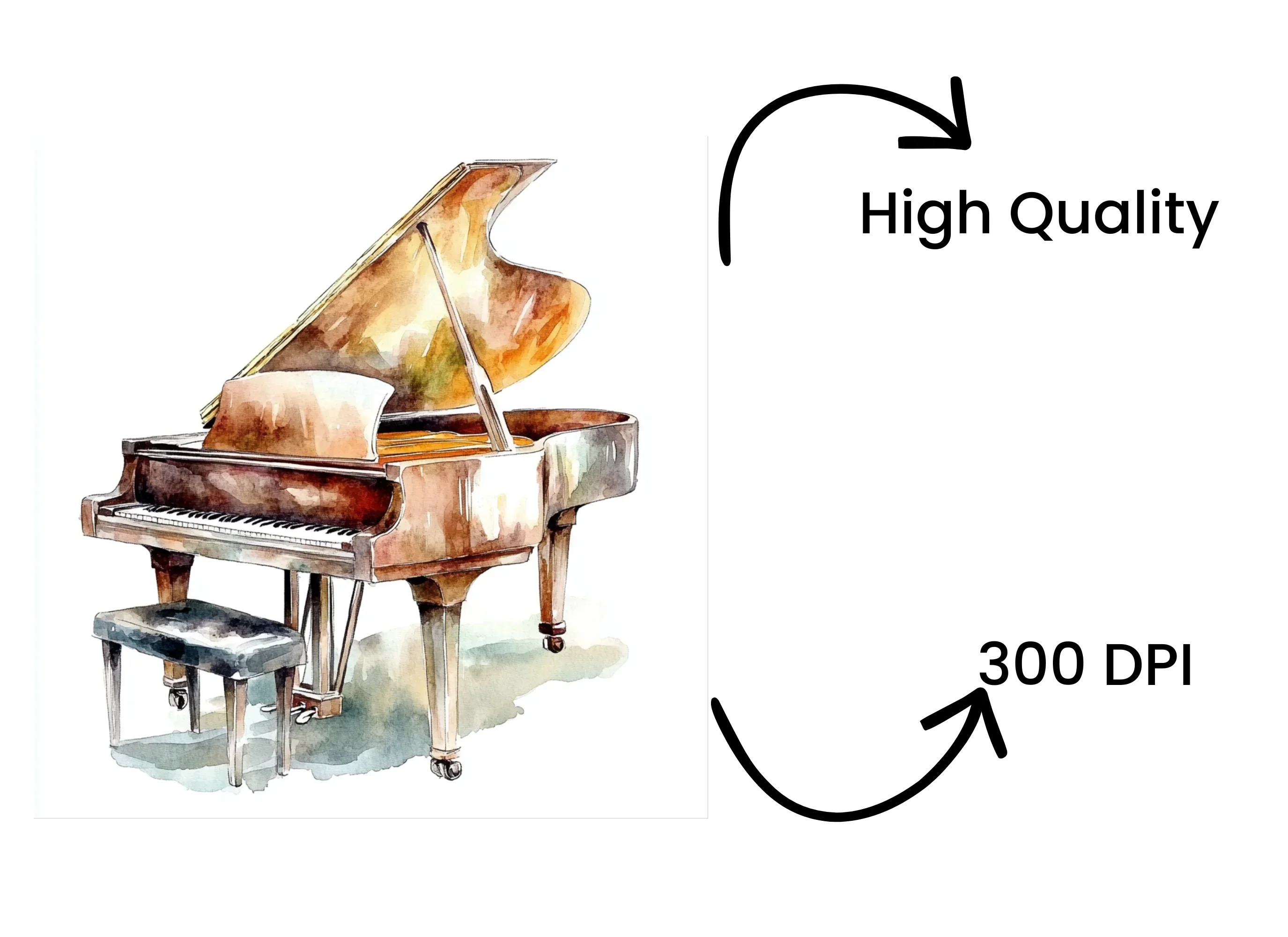 Grand Piano Clipart Bundle - Image 4