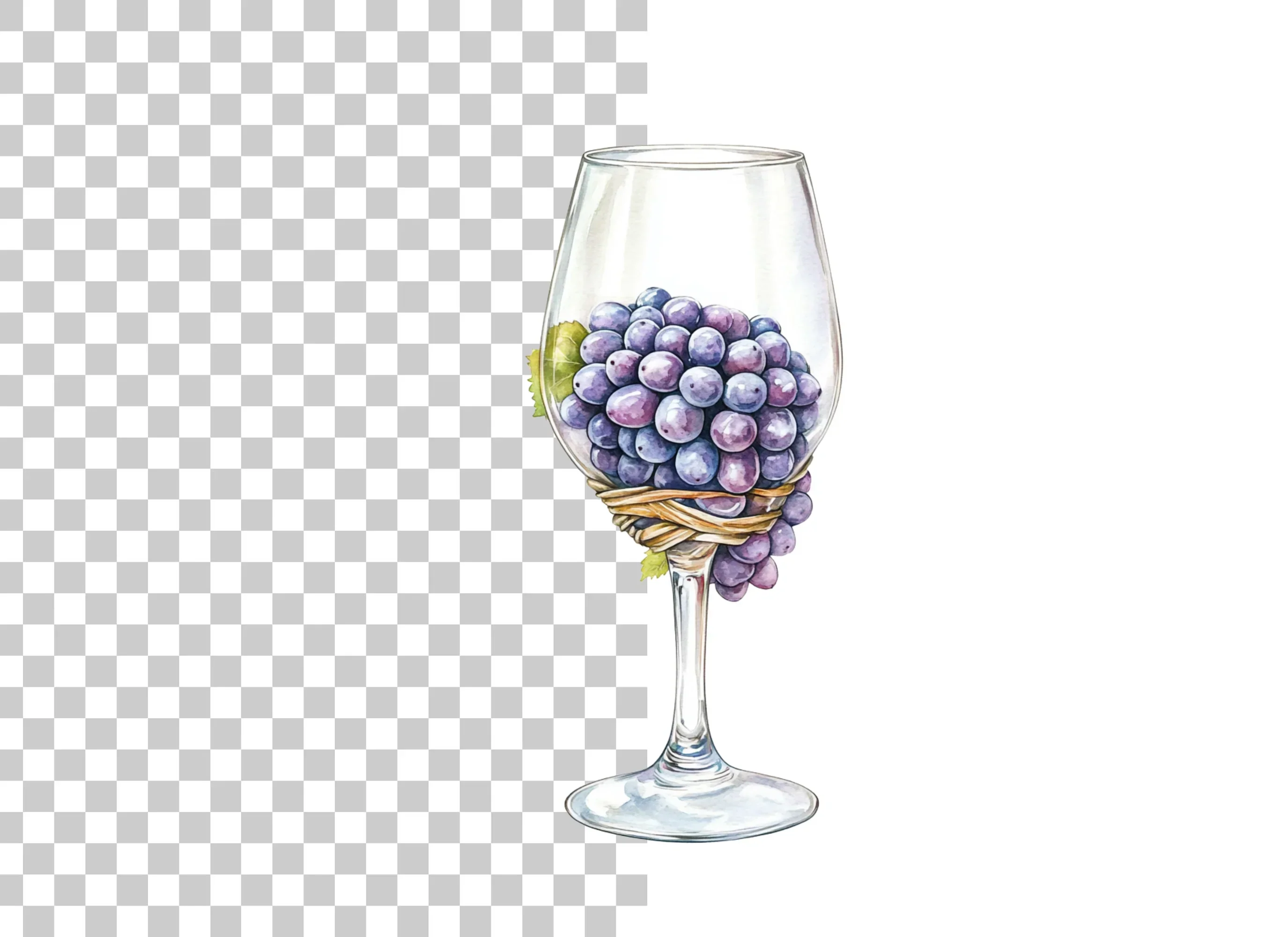 Grapes in Wine Glass Clipart Bundle - Image 2