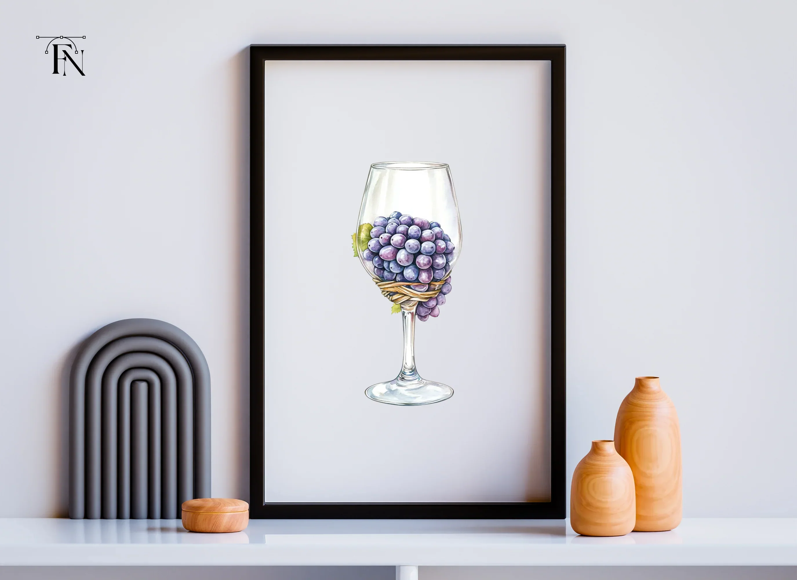 Grapes in Wine Glass Clipart Bundle - Image 6