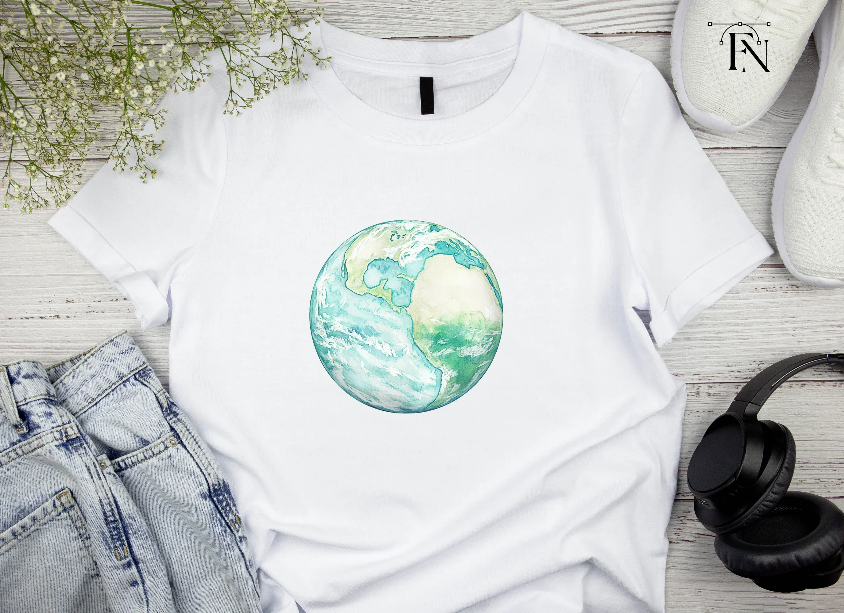 Green and Blue Earth Globes Clipart Bundle - Image 5