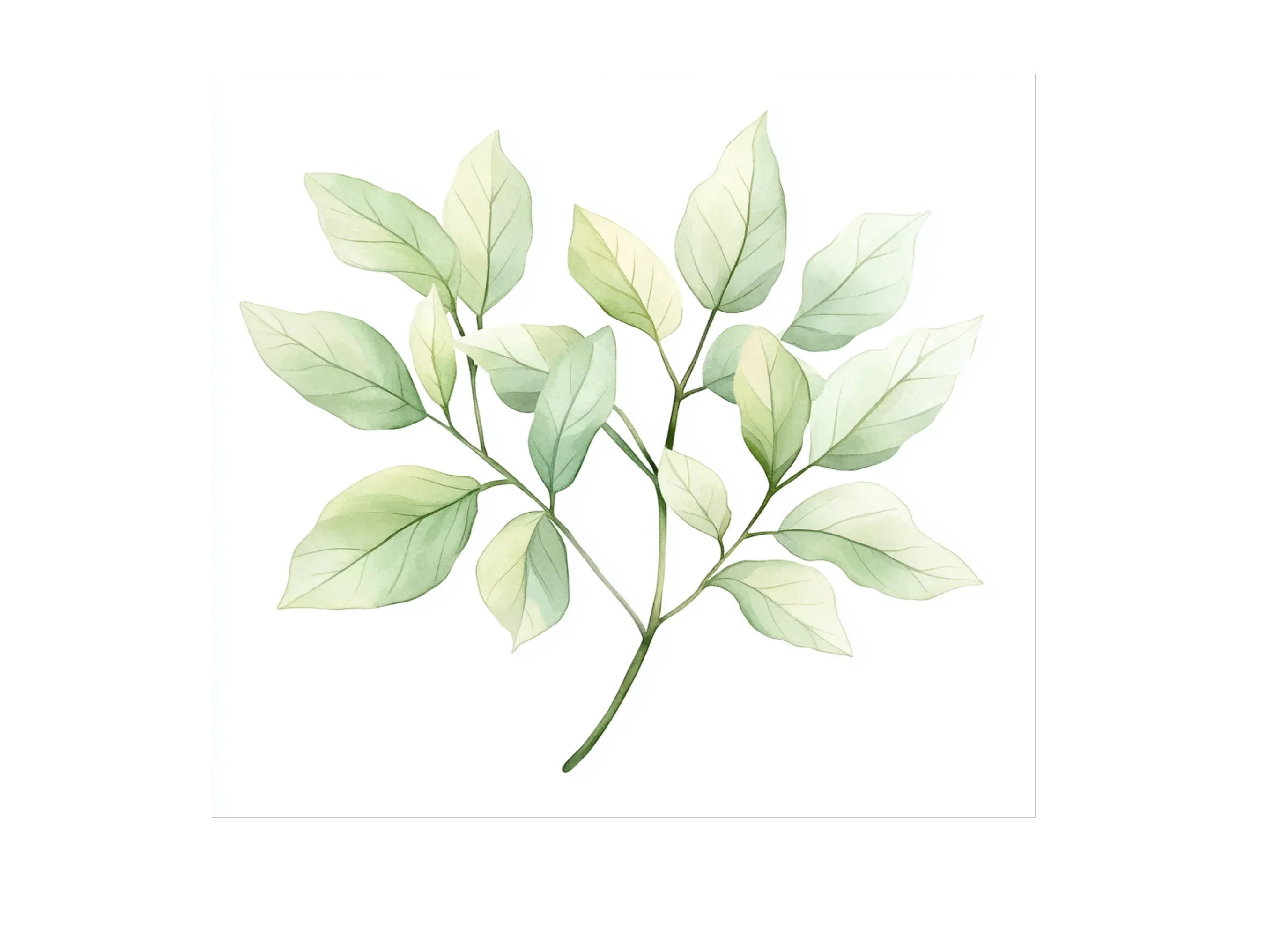Green and White Leaves Clipart Bundle - Image 3