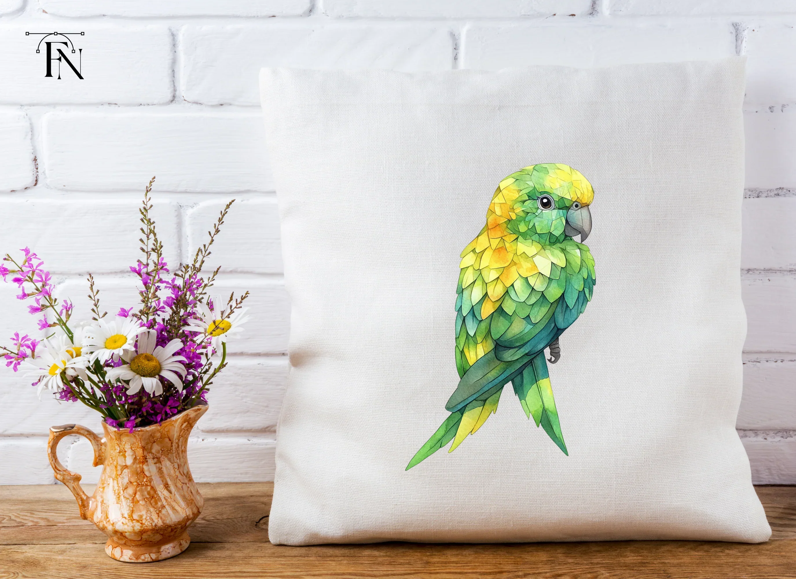 Green and Yellow Parrot Clipart Bundle - Image 5
