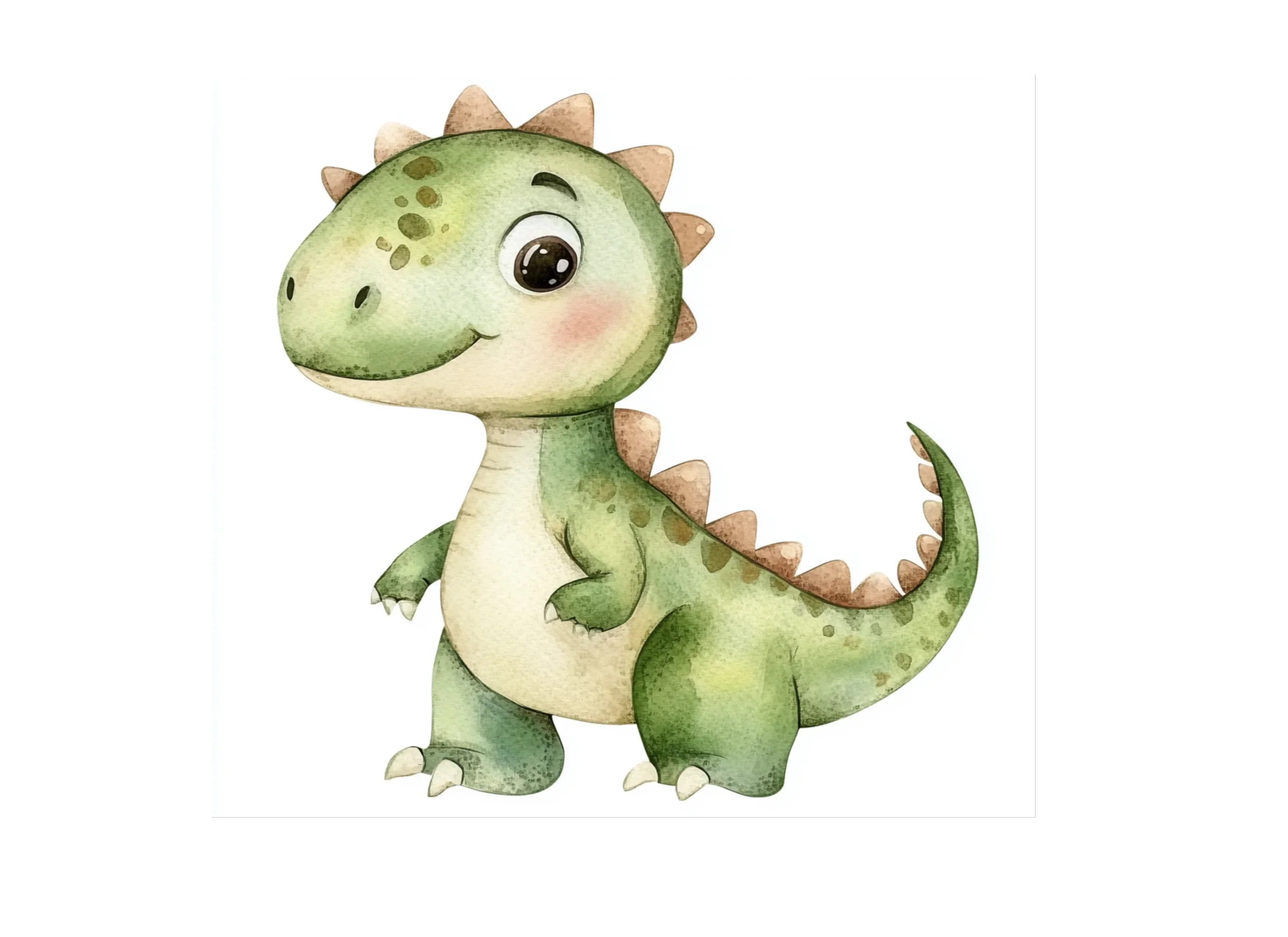 Green Baby Dinosaur Clipart Bundle - Image 3