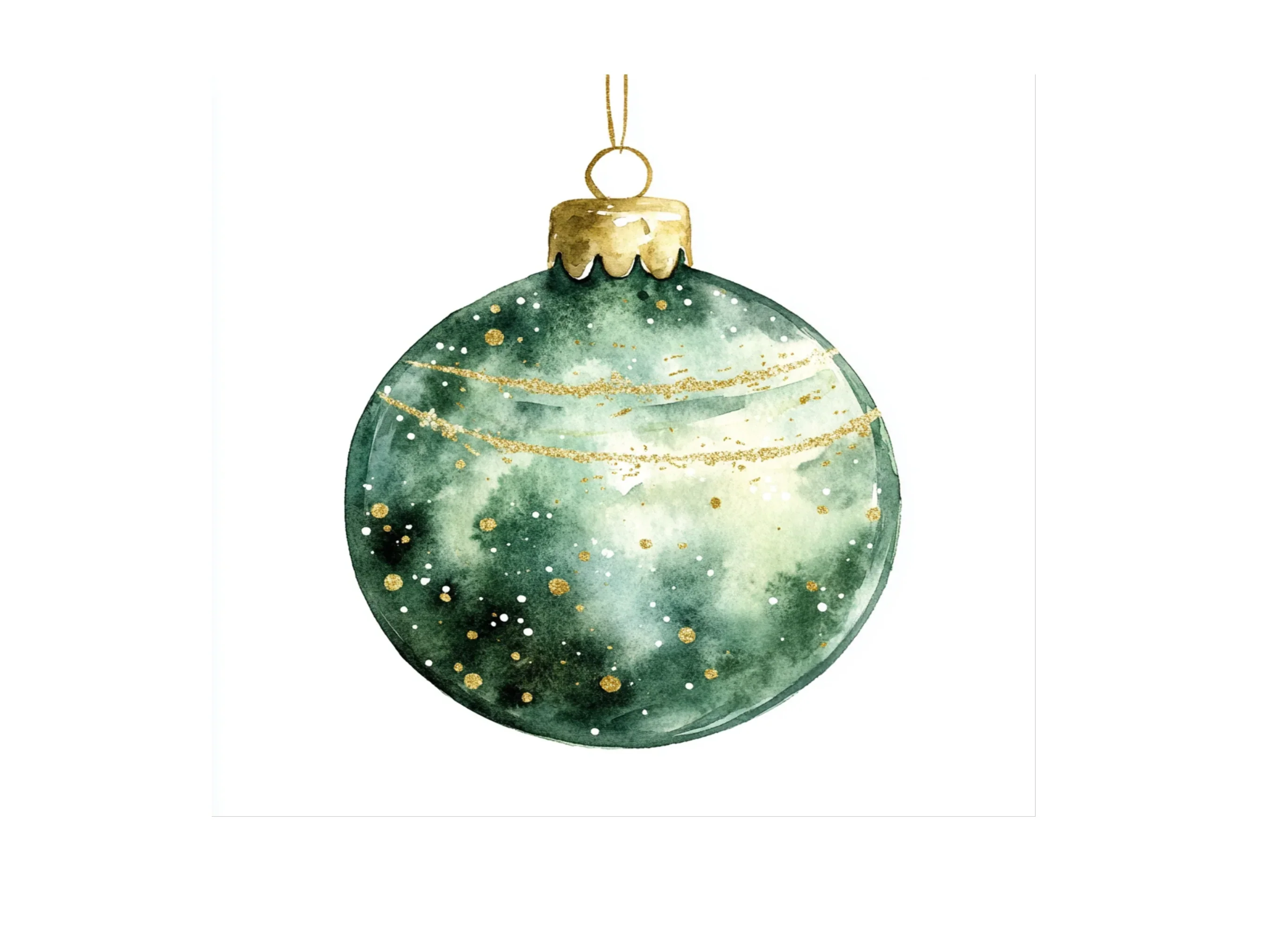 Green Christmas Ornaments Clipart Bundle - Image 3