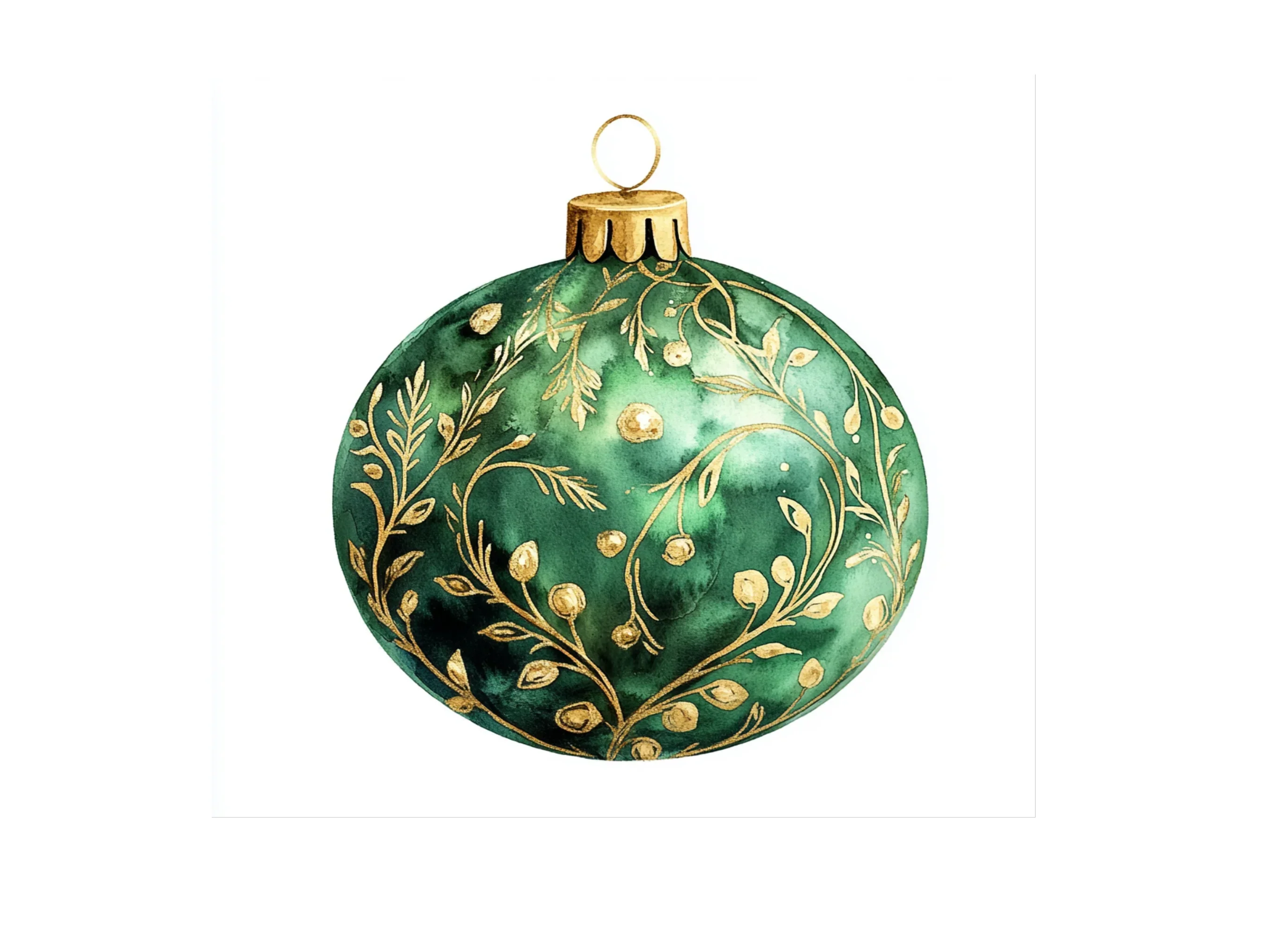 Green Christmas Ornaments Clipart Bundle - Image 2