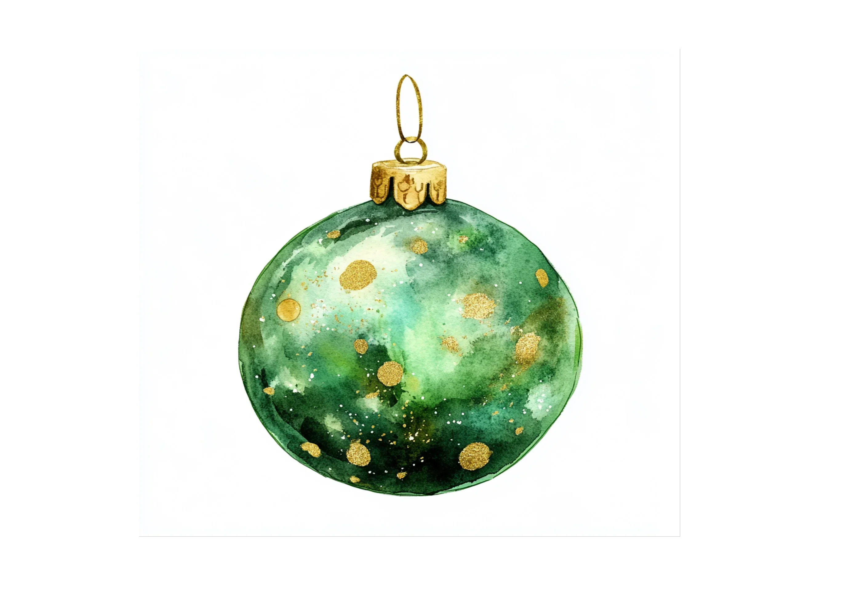 Green Christmas Ornaments Clipart Bundle - Image 3