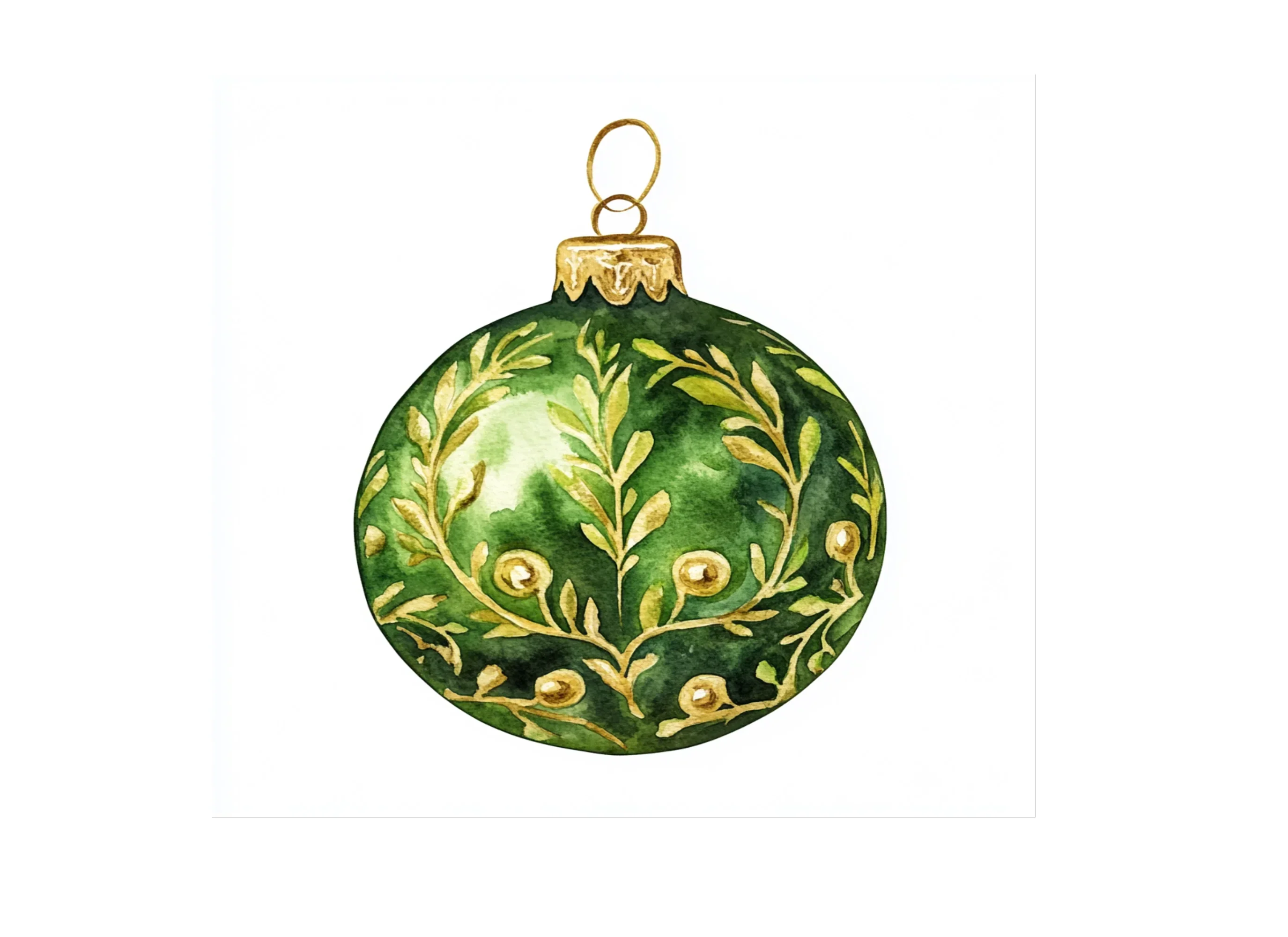 Green Christmas Ornaments Clipart Bundle - Image 2