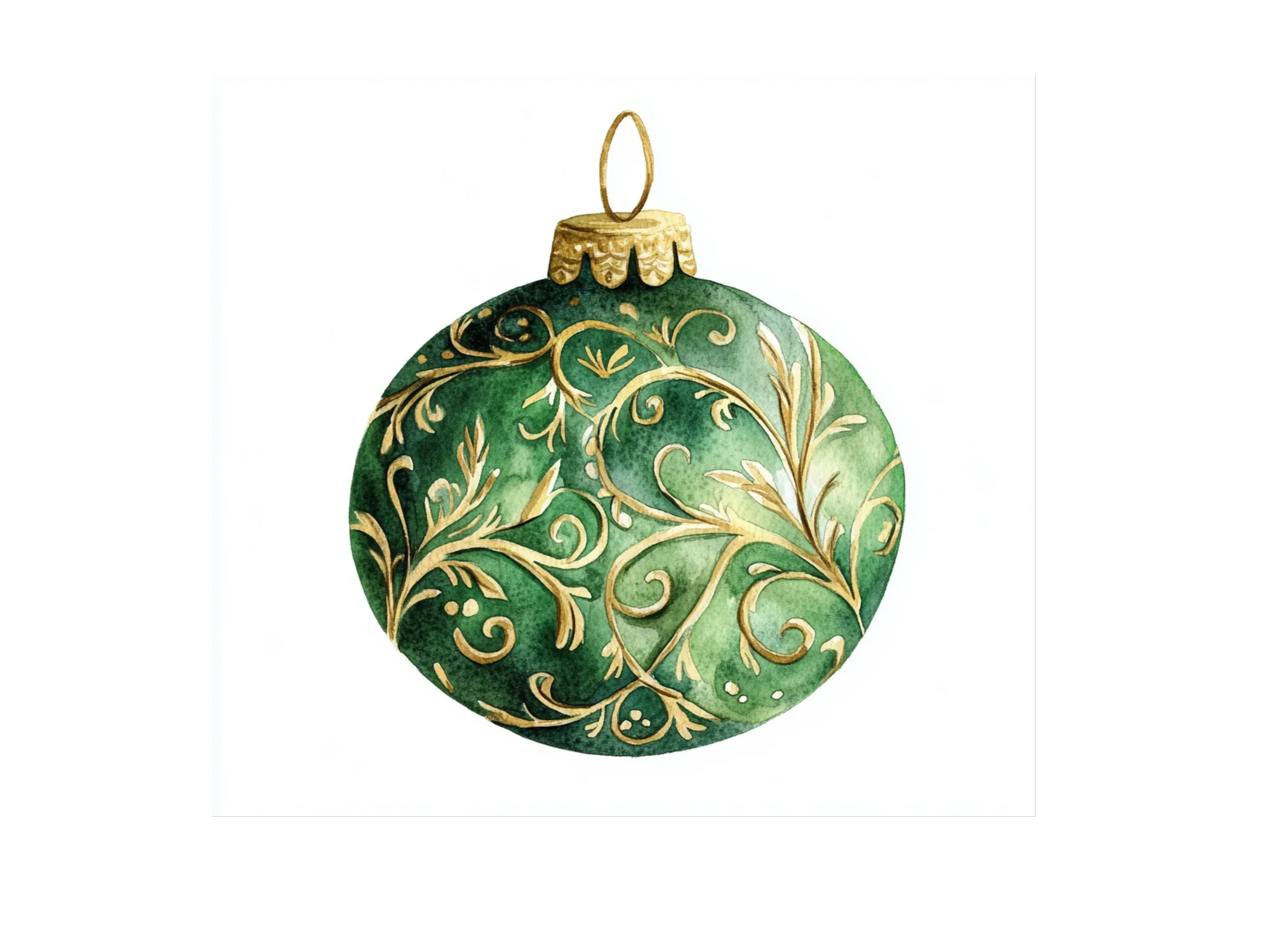 Green Christmas Ornaments Clipart Bundle - Image 3