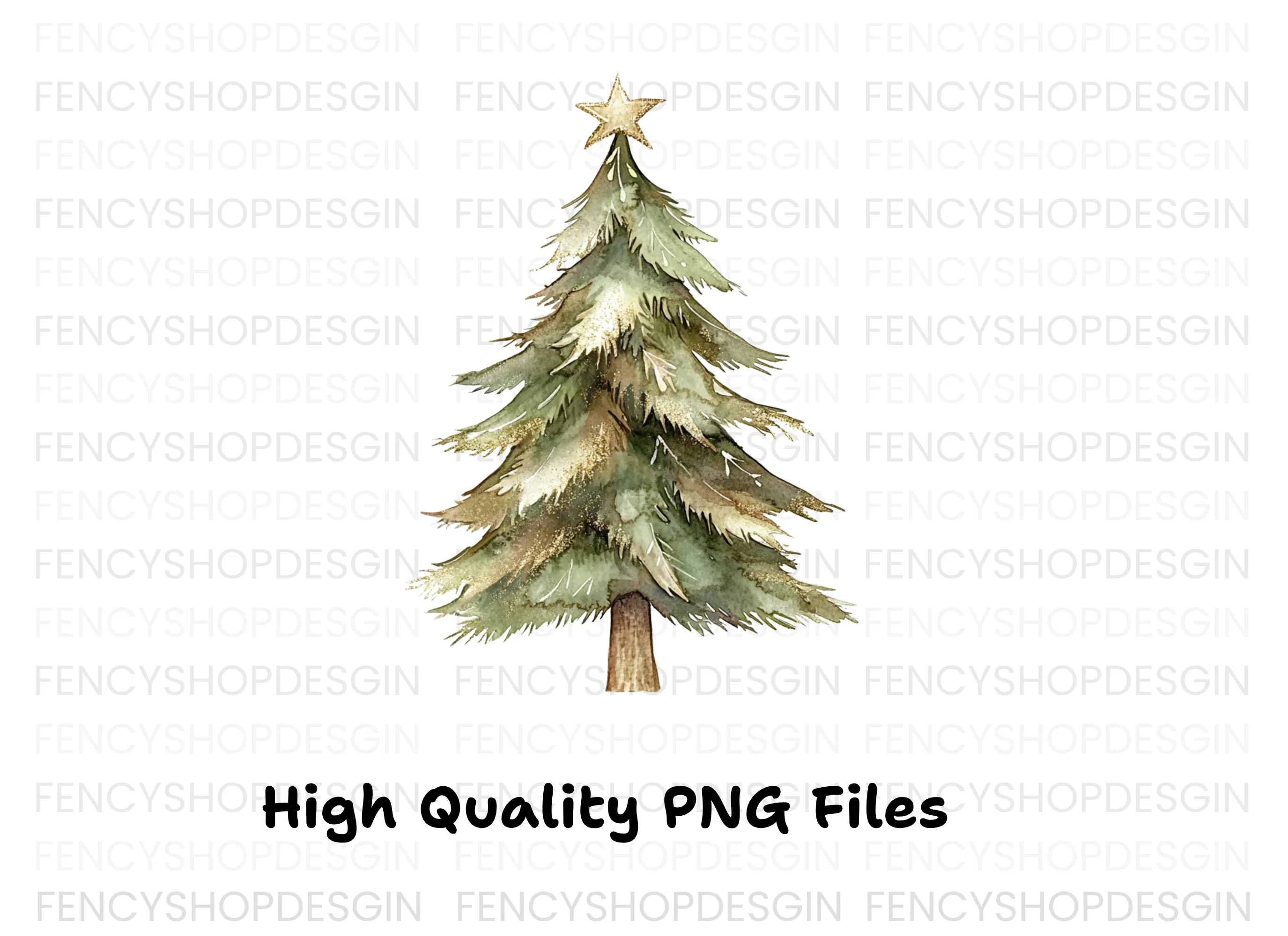 Green Christmas Tree Clipart Bundle - Image 2