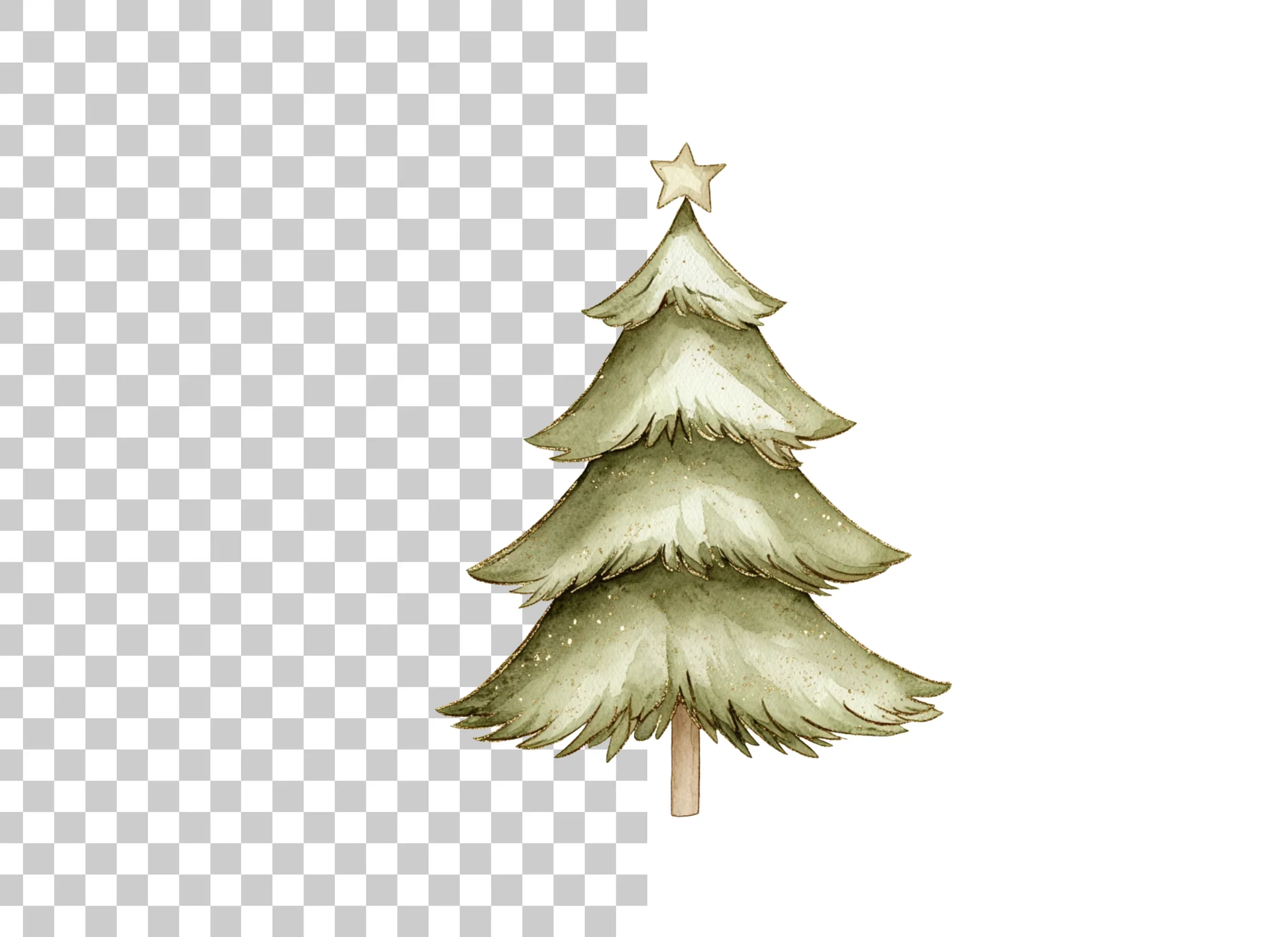 Green Christmas Tree Clipart Bundle - Image 6