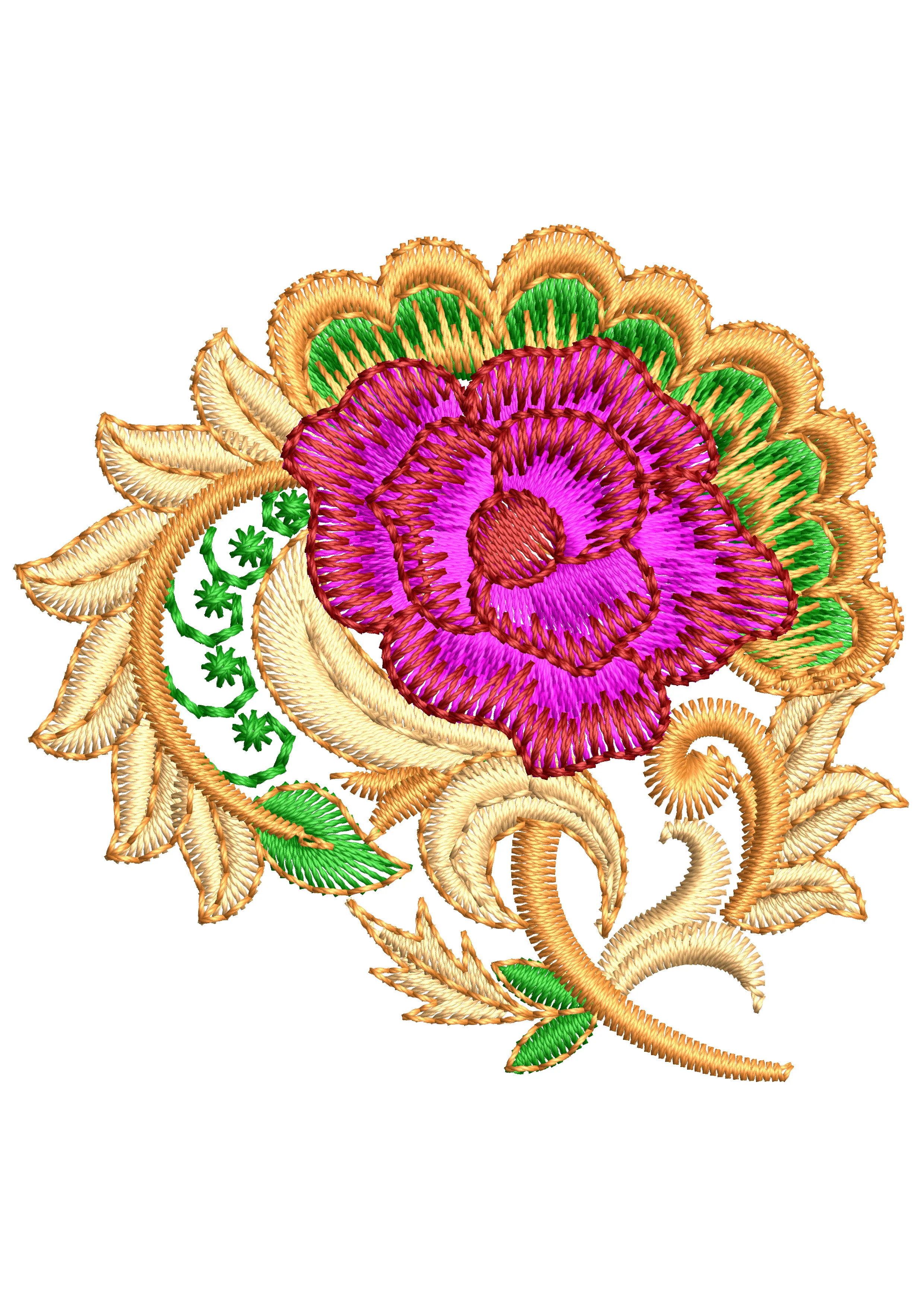 Green Embroidery Design