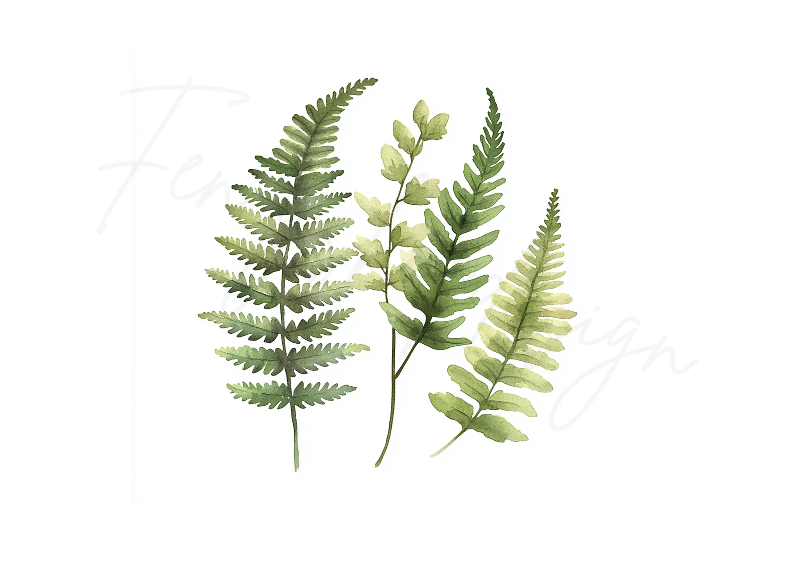 Green Fern Foliage Clipart Bundle - Image 3