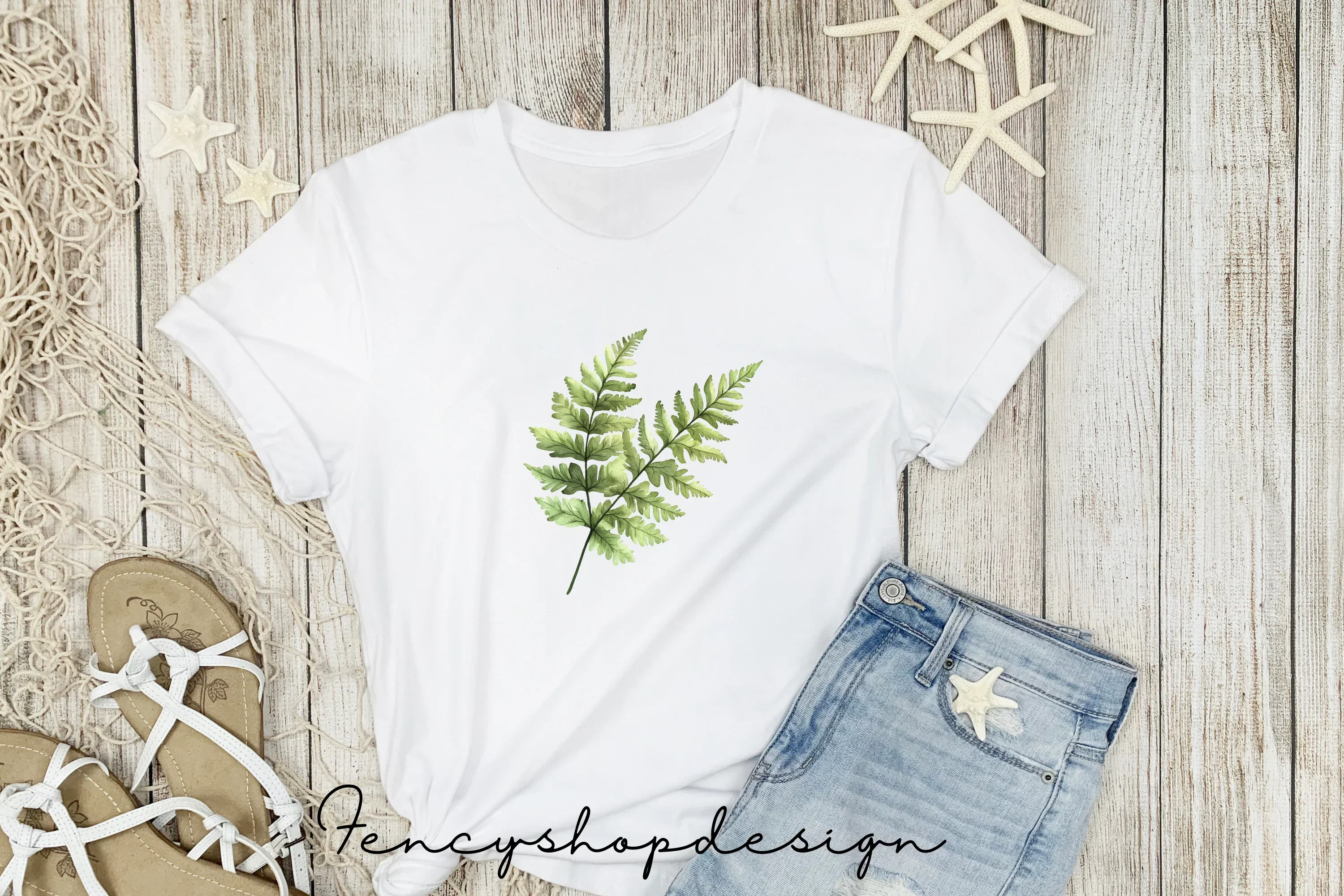 Green Fern Leaves Clipart Bundle - Image 5
