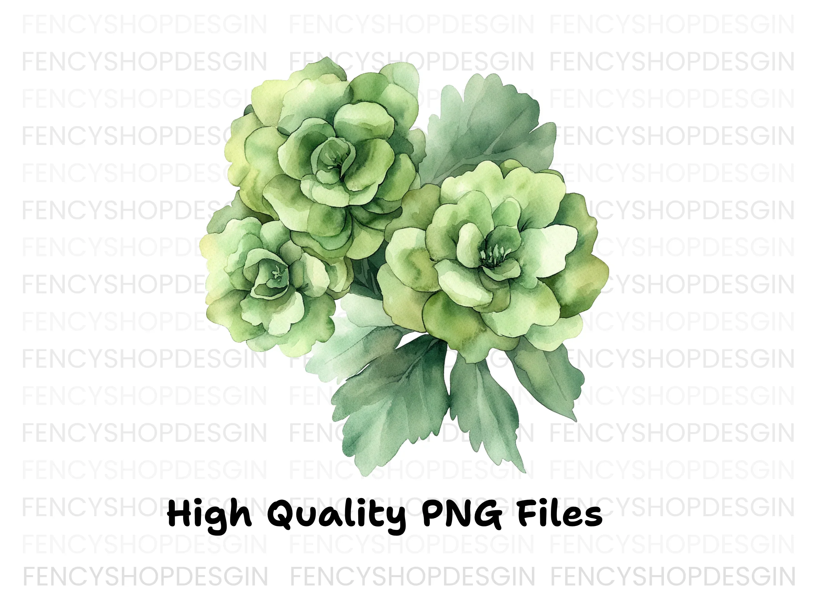 Green Floral Clipart Bundle - Image 2