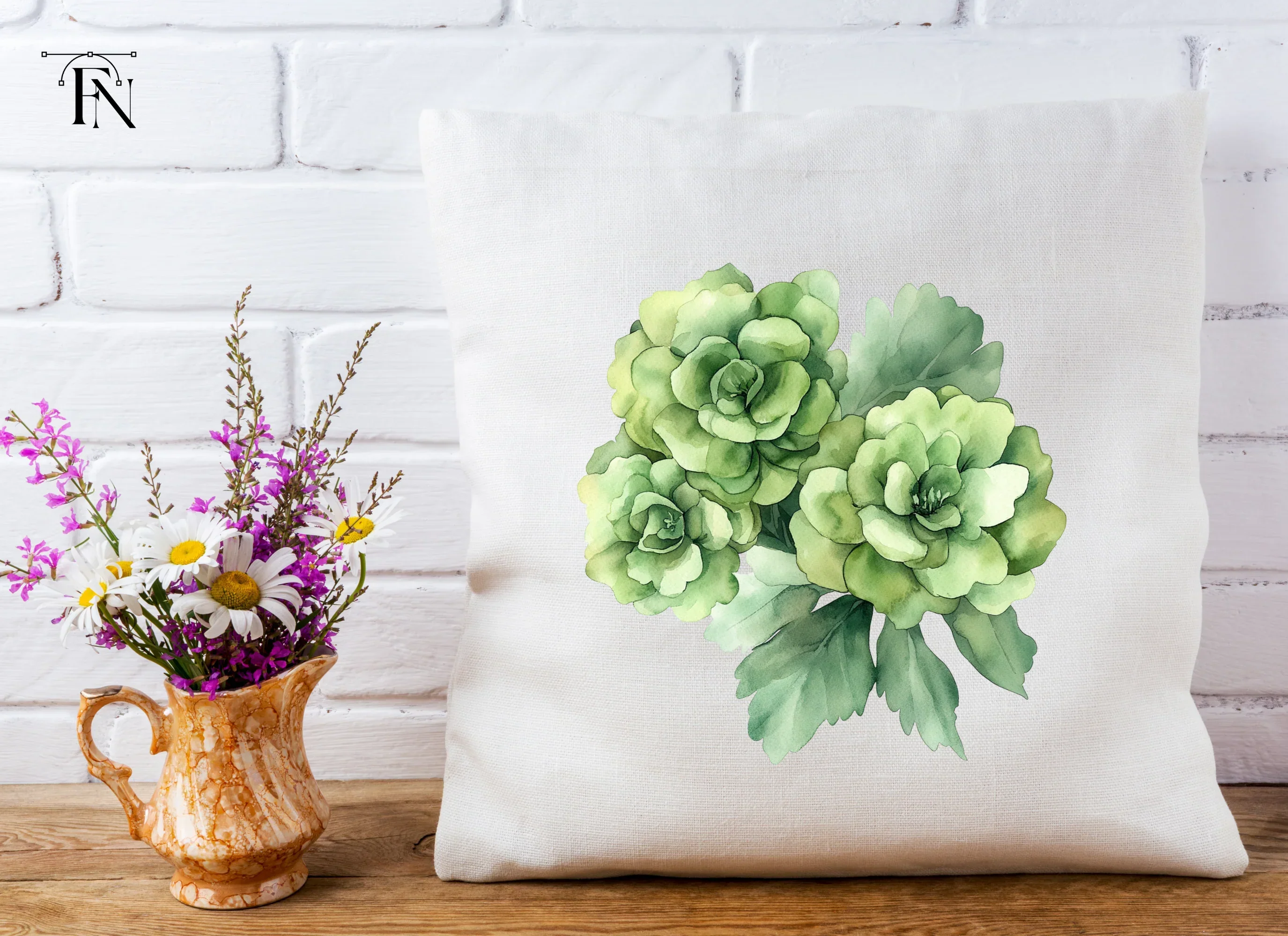Green Floral Clipart Bundle - Image 4