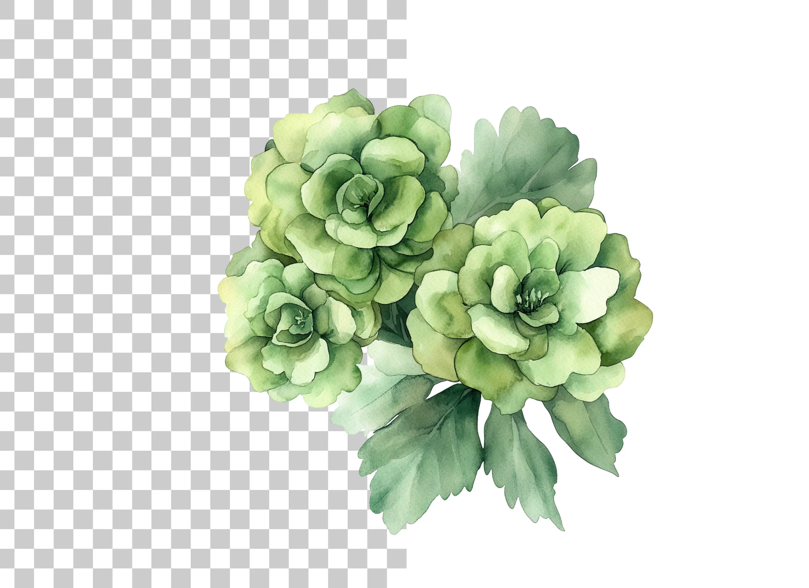 Green Floral Clipart Bundle - Image 6