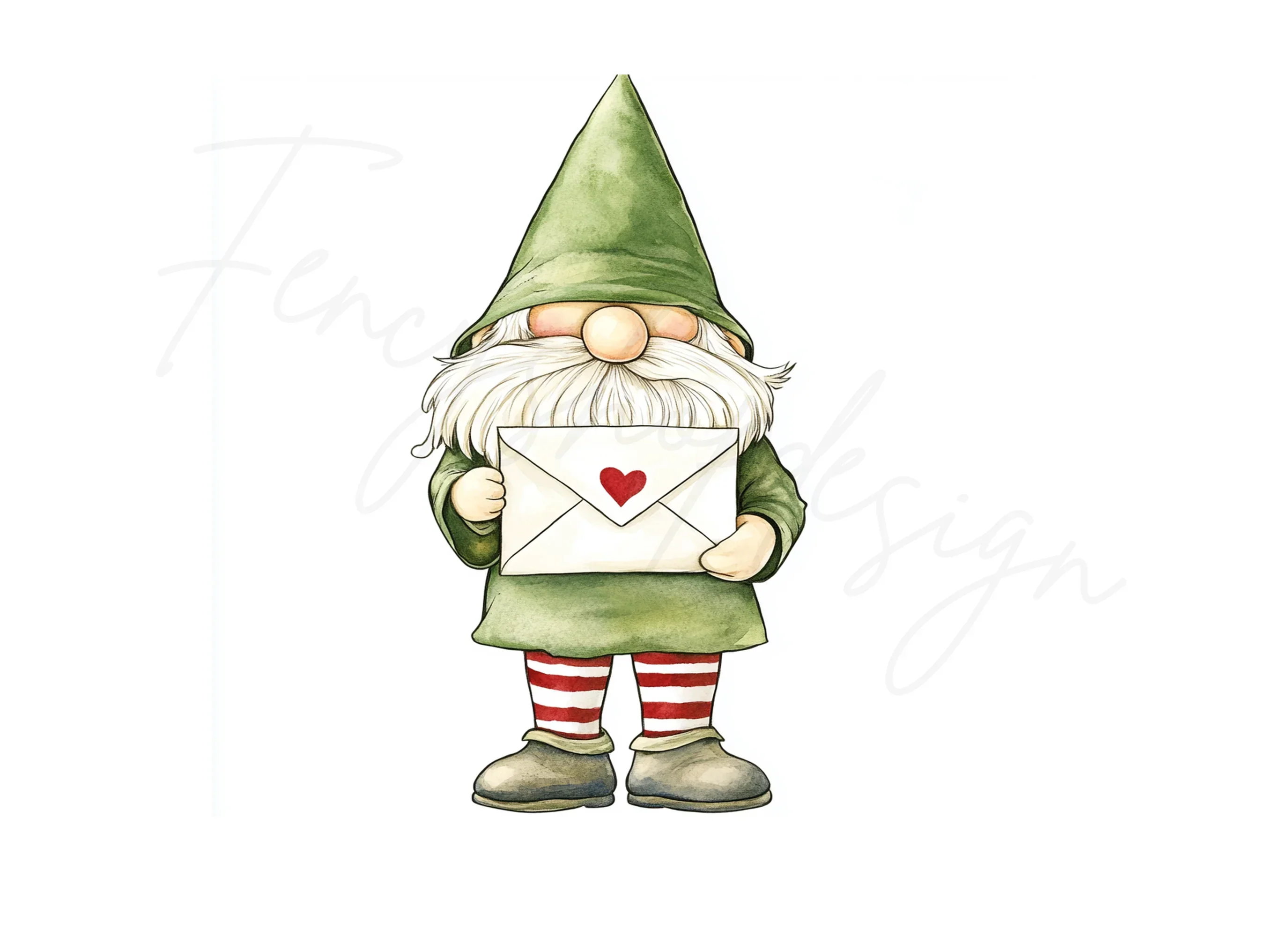 Green Gnomes Love Letters Clipart Bundle - Image 2