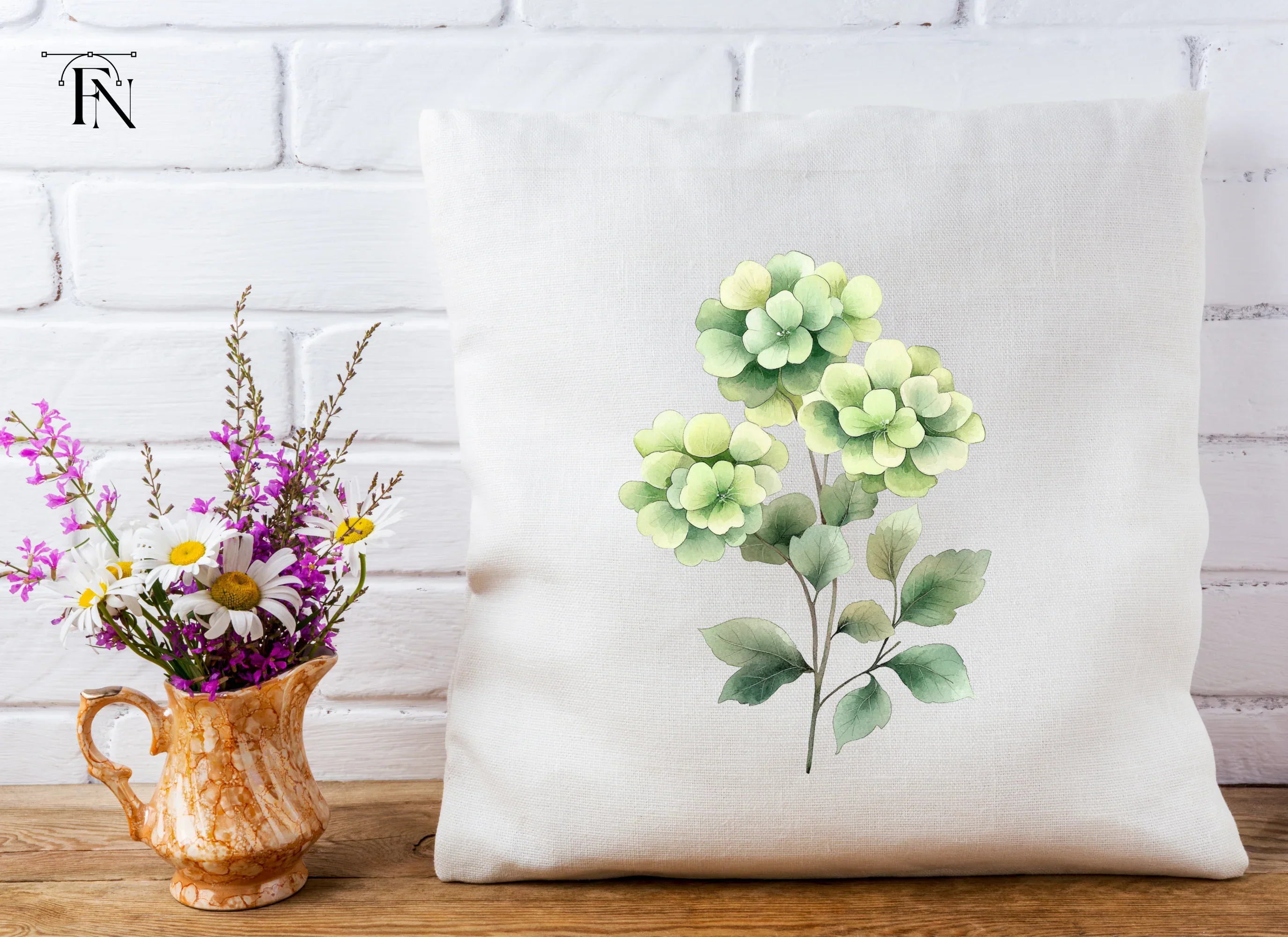 Green Hydrangea Clipart Bundle - Image 4