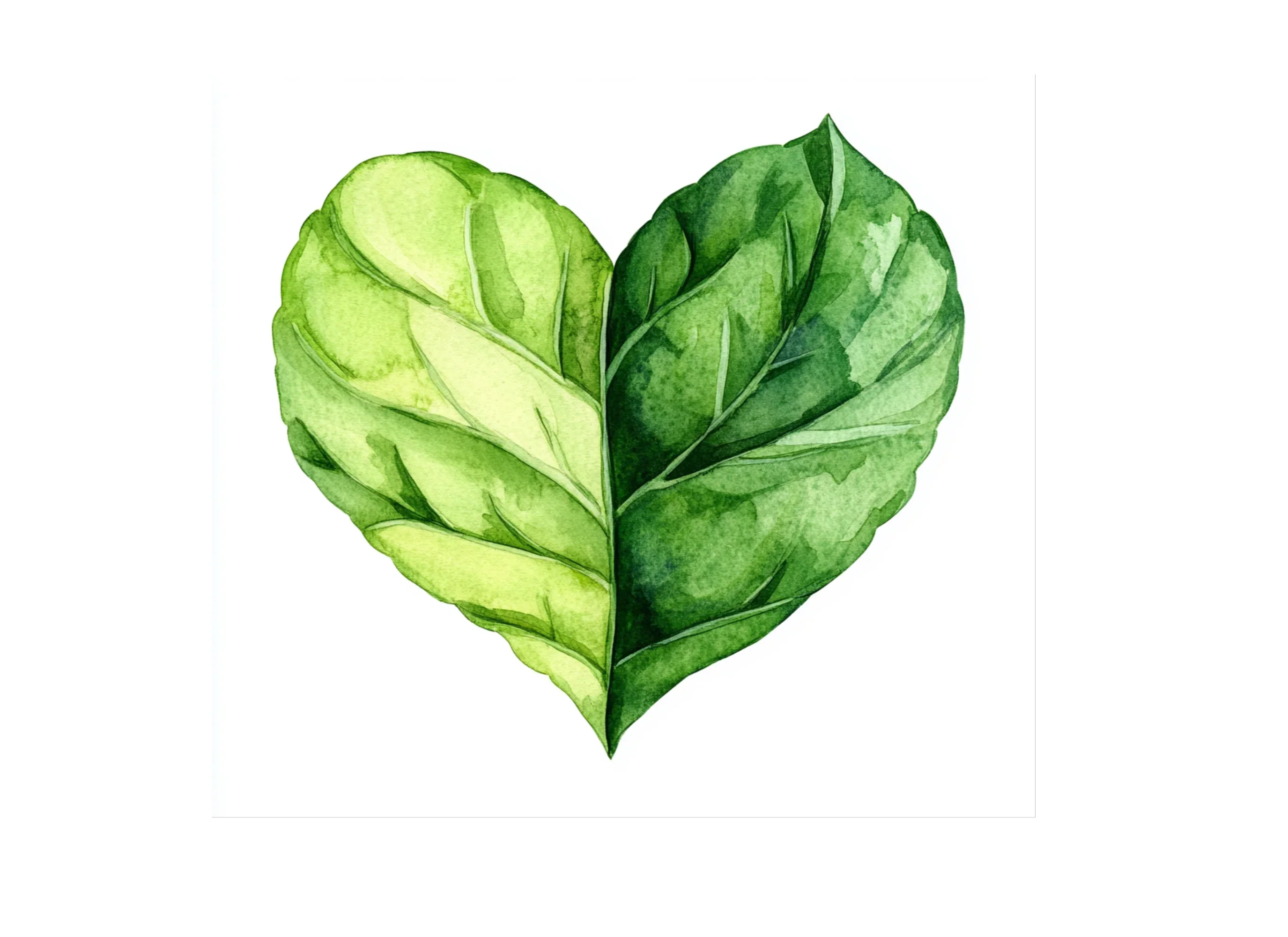 Green Leaf Heart Clipart Bundle - Image 2