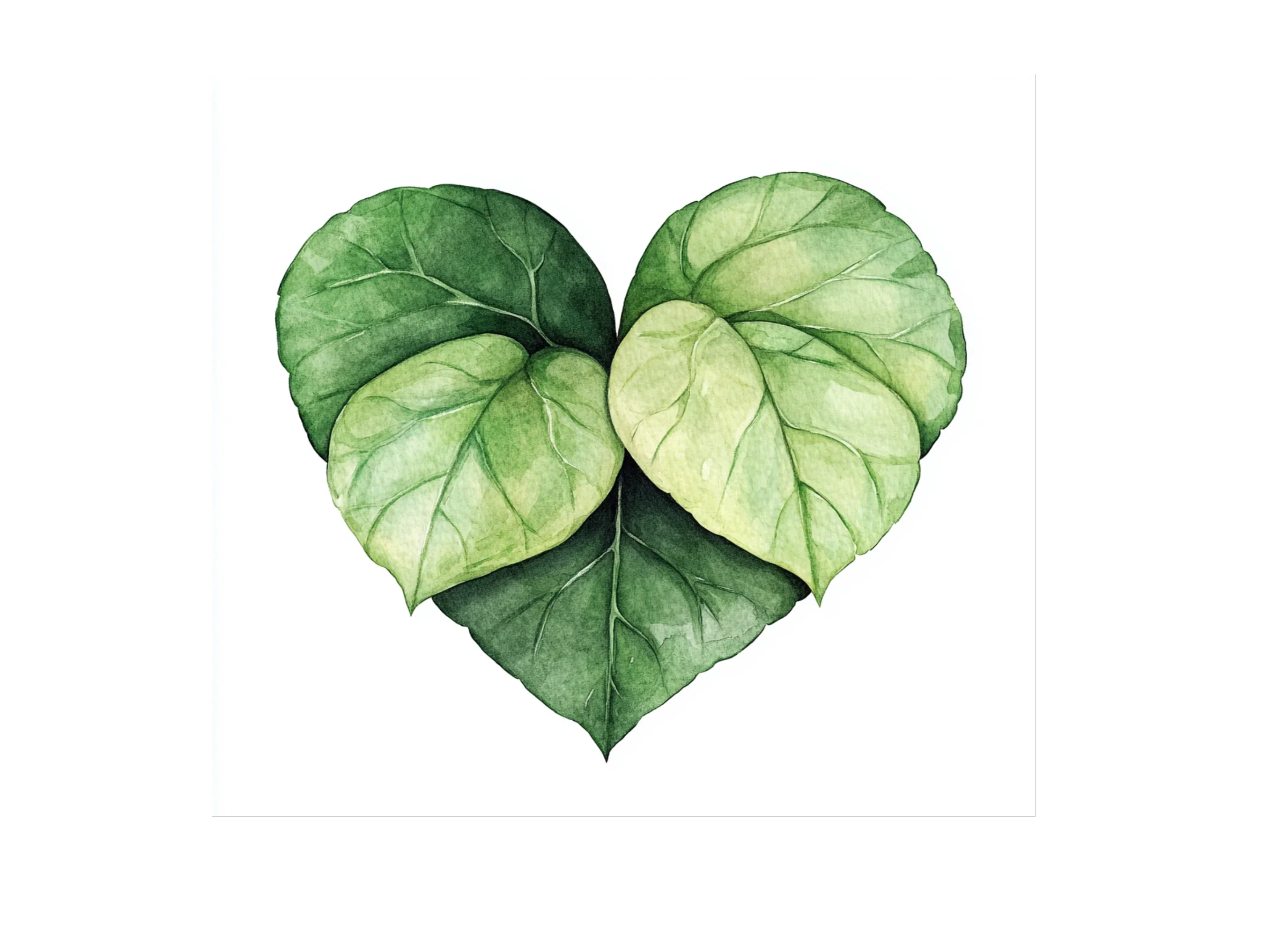 Green Leaf Heart Clipart Bundle - Image 3