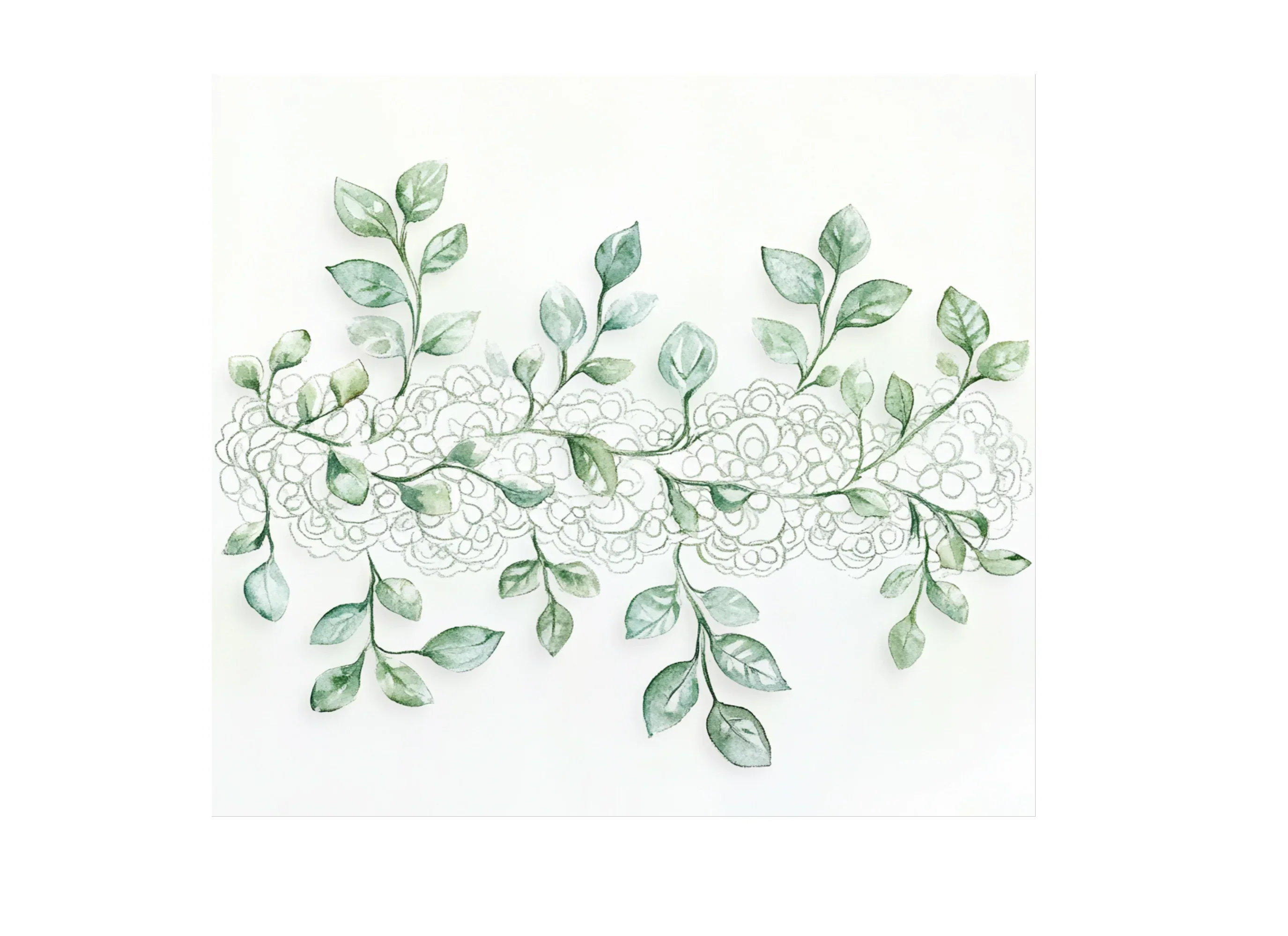 Green Leafy Vines and Floral Clipart Bundle - Image 3