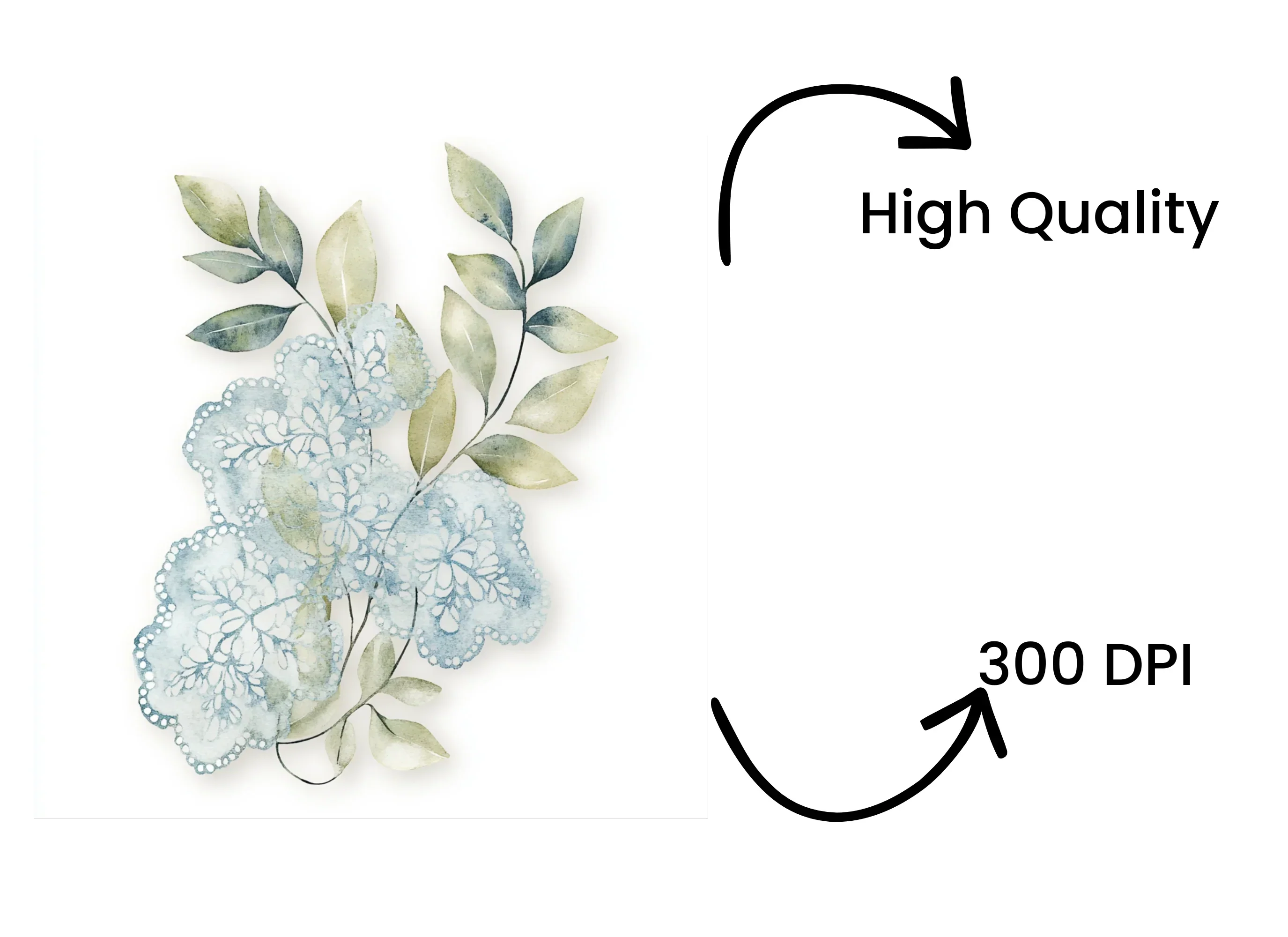 Green Leaves and Blue Lace Clipart Bundle - Image 4