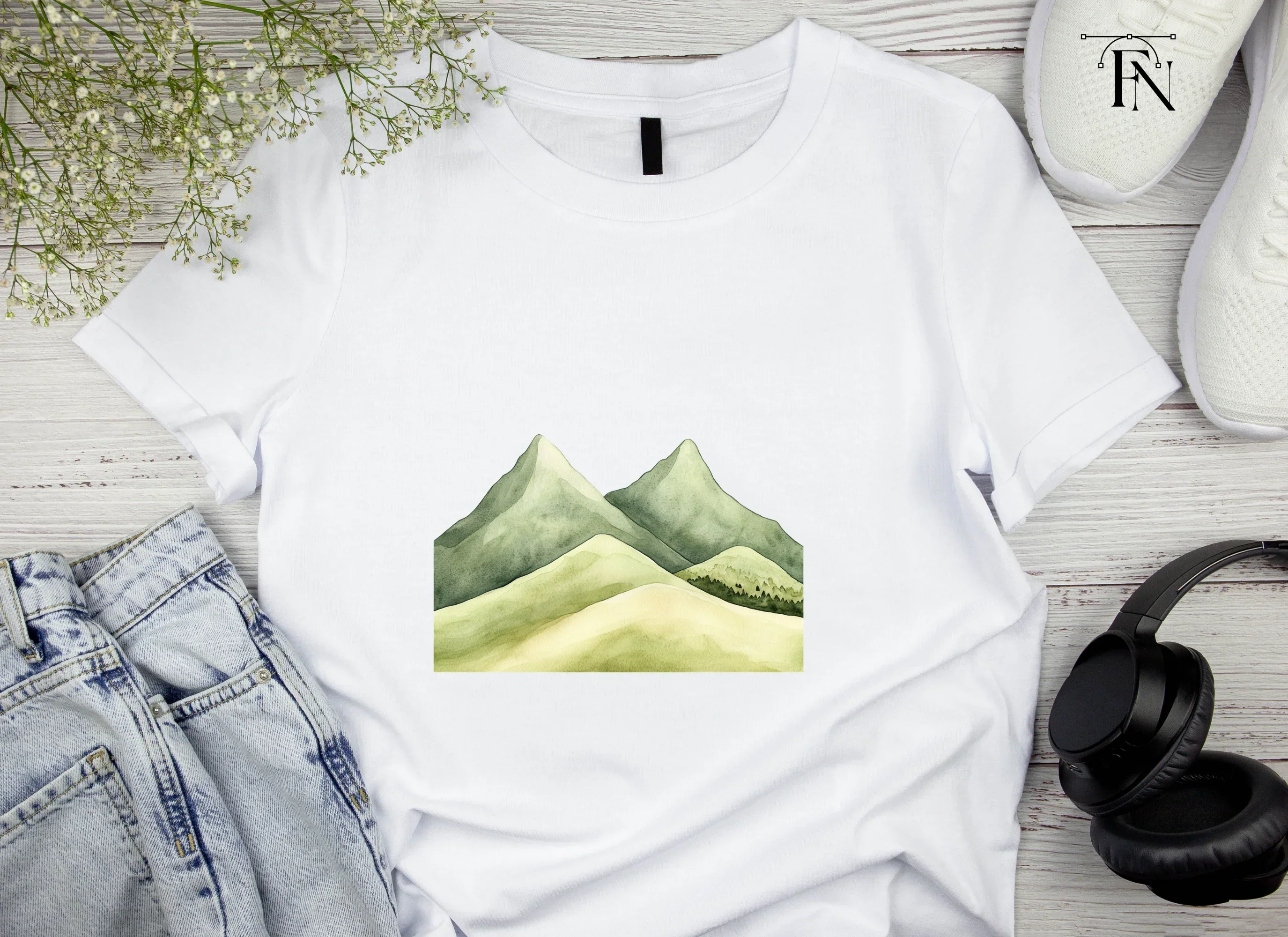 Green Mountain Landscape Clipart Bundle - Image 4