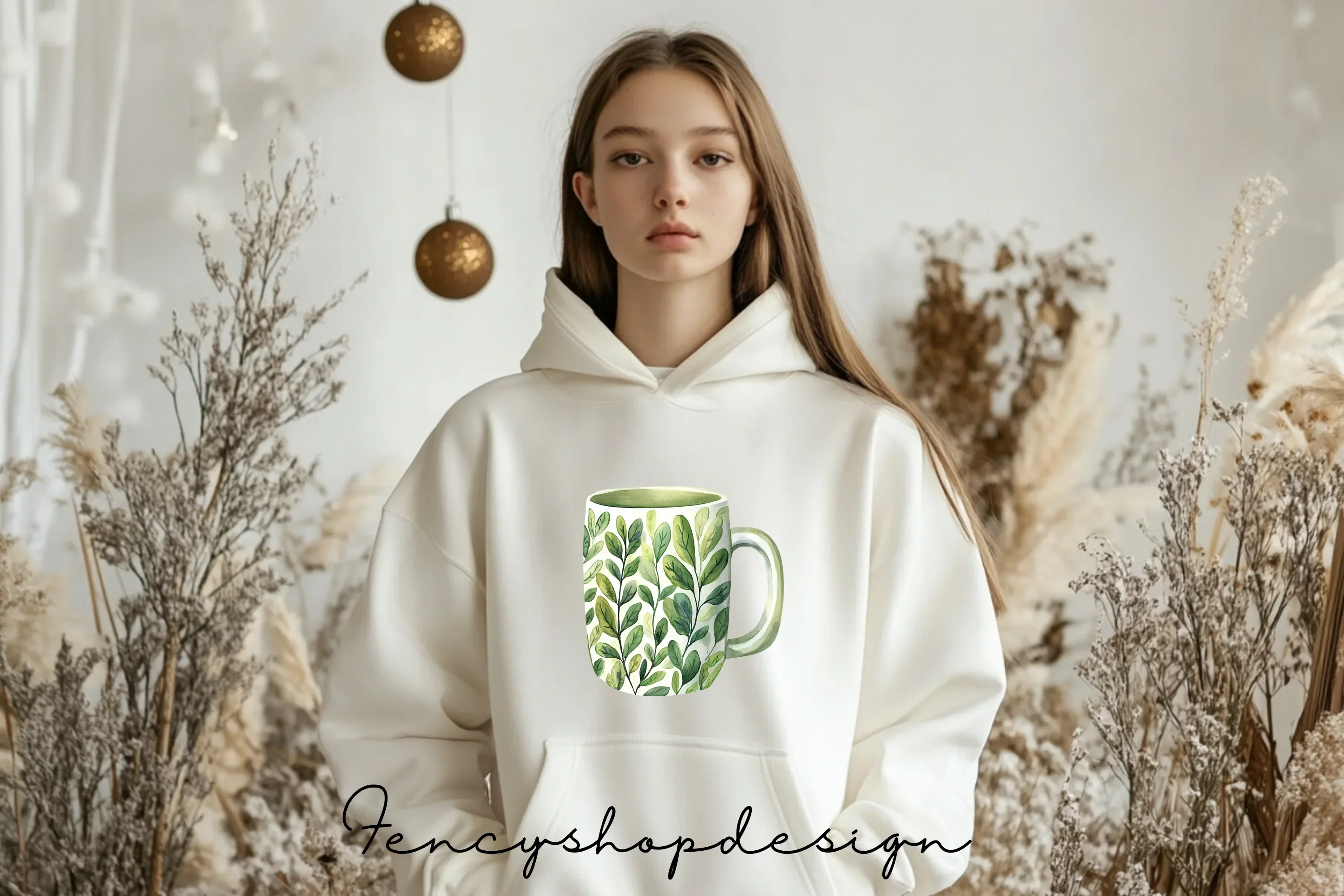 Green Plants Mugs Clipart Bundle - Image 6